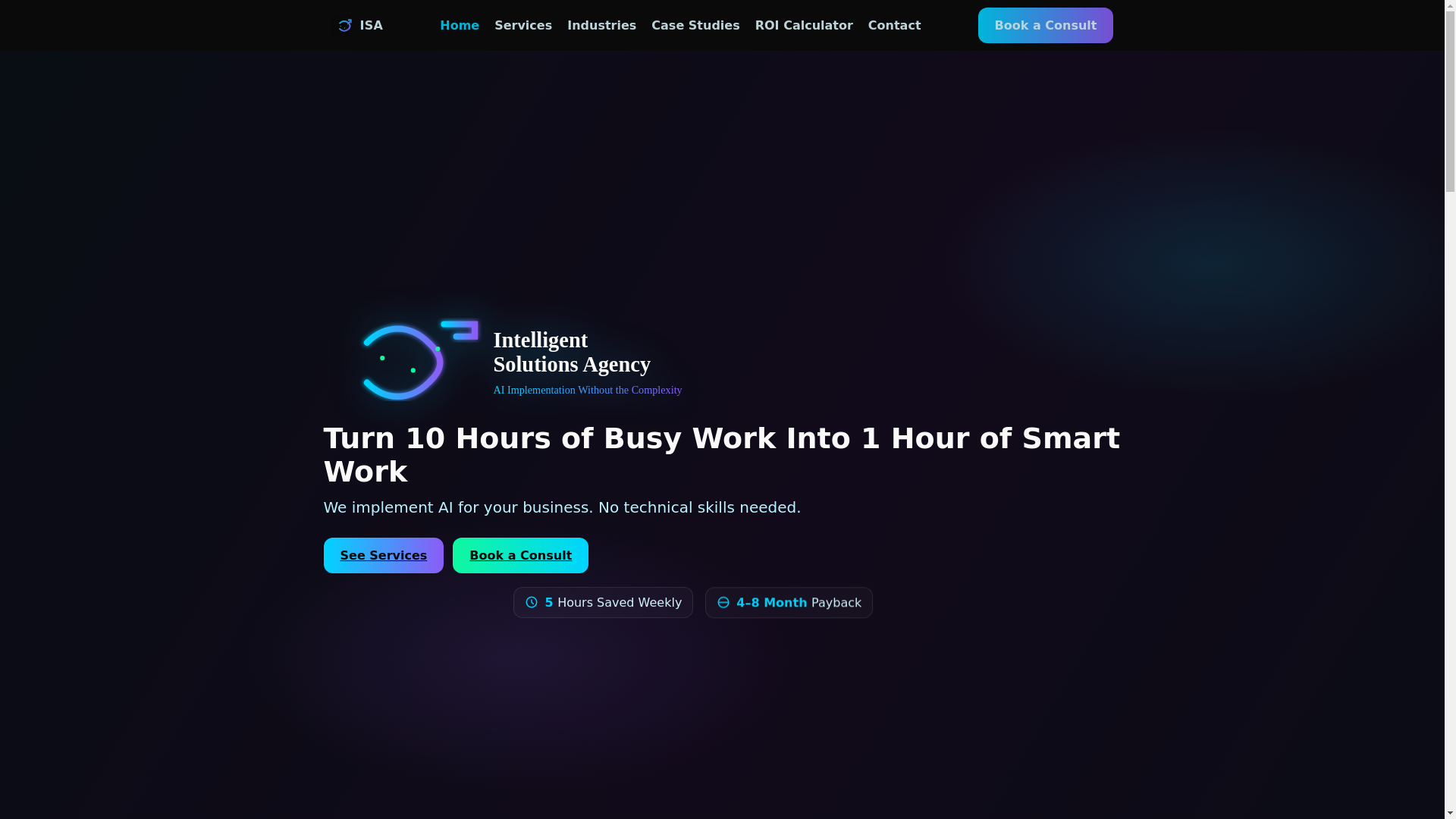 website screenshot of https://intelligent-solutions-agency.pages.dev/