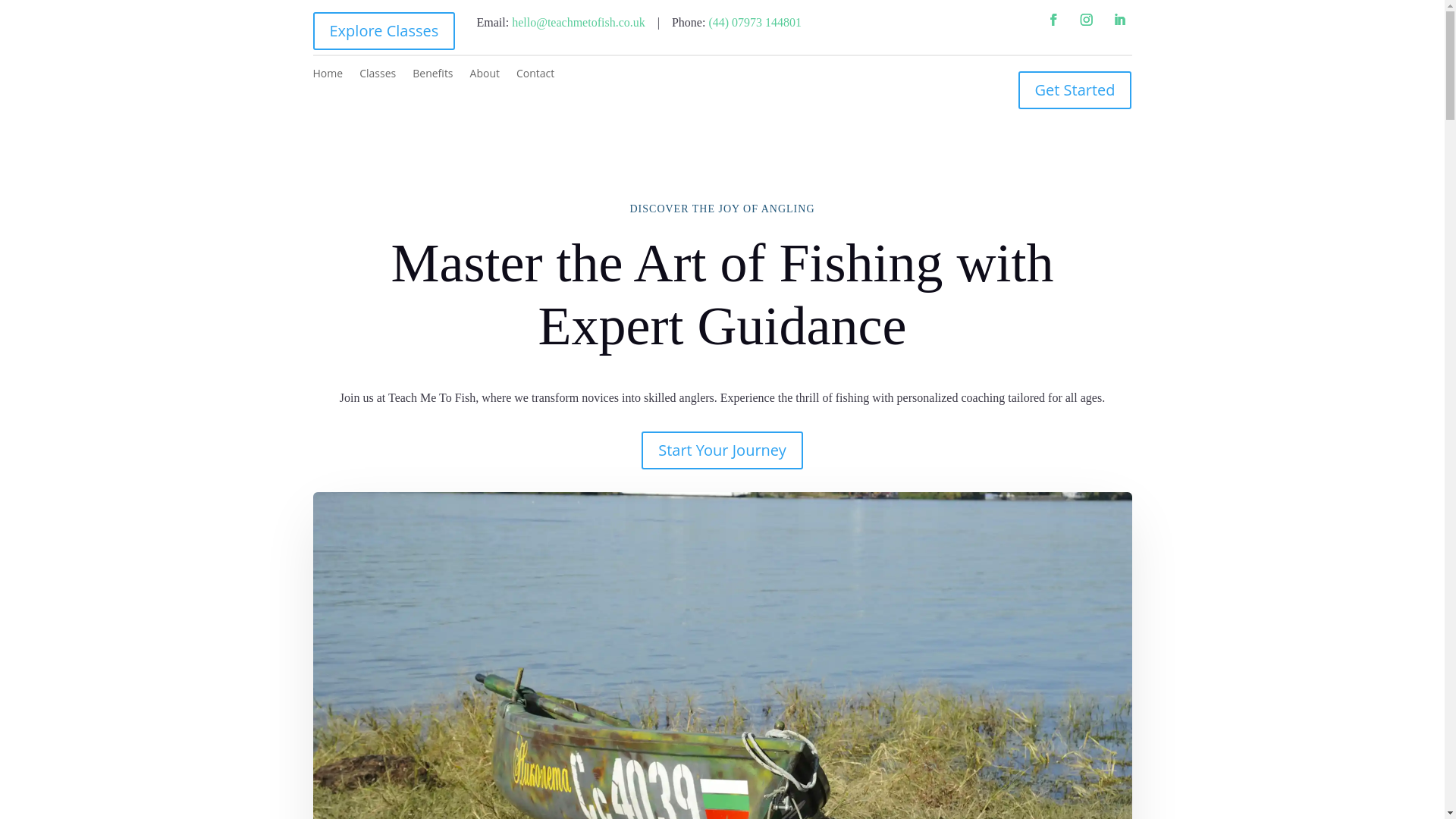 website screenshot of https://teachmetofish.uk/