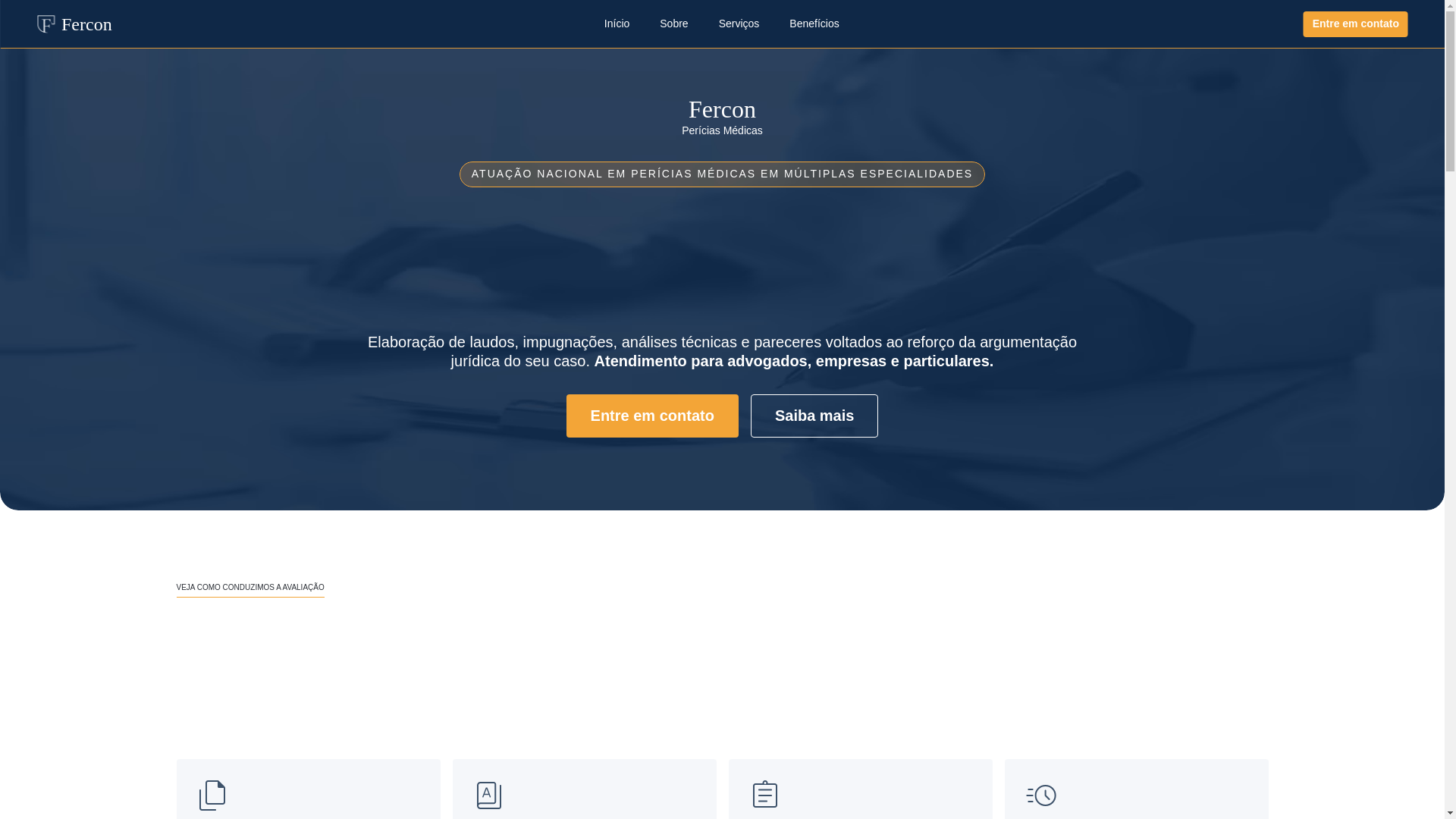 website screenshot of https://ferconpericiasmedicas.com.br/