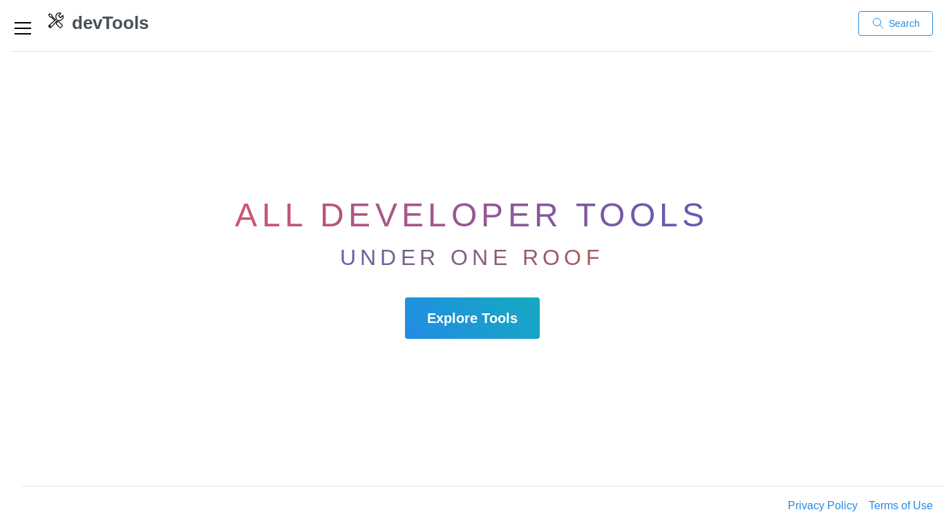 website screenshot of https://devtools-4vt.pages.dev/