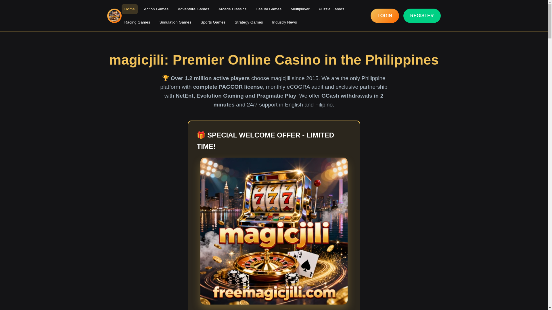 website screenshot of https://freemagicjili.com/