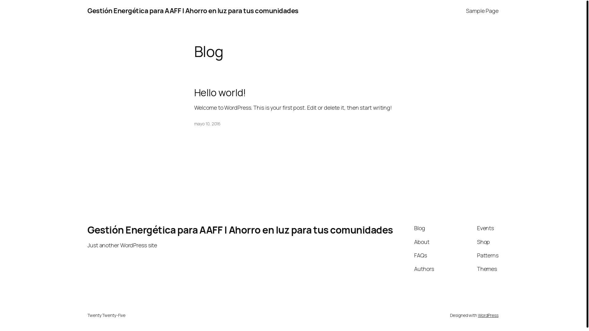 website screenshot of https://gestionenergeticaparaaaff.es/
