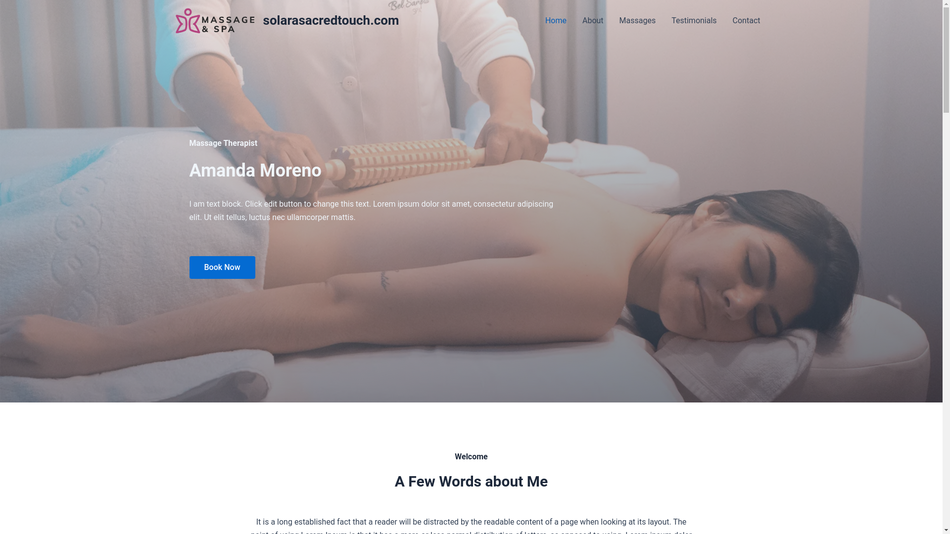 website screenshot of https://solarasacredtouch.com/
