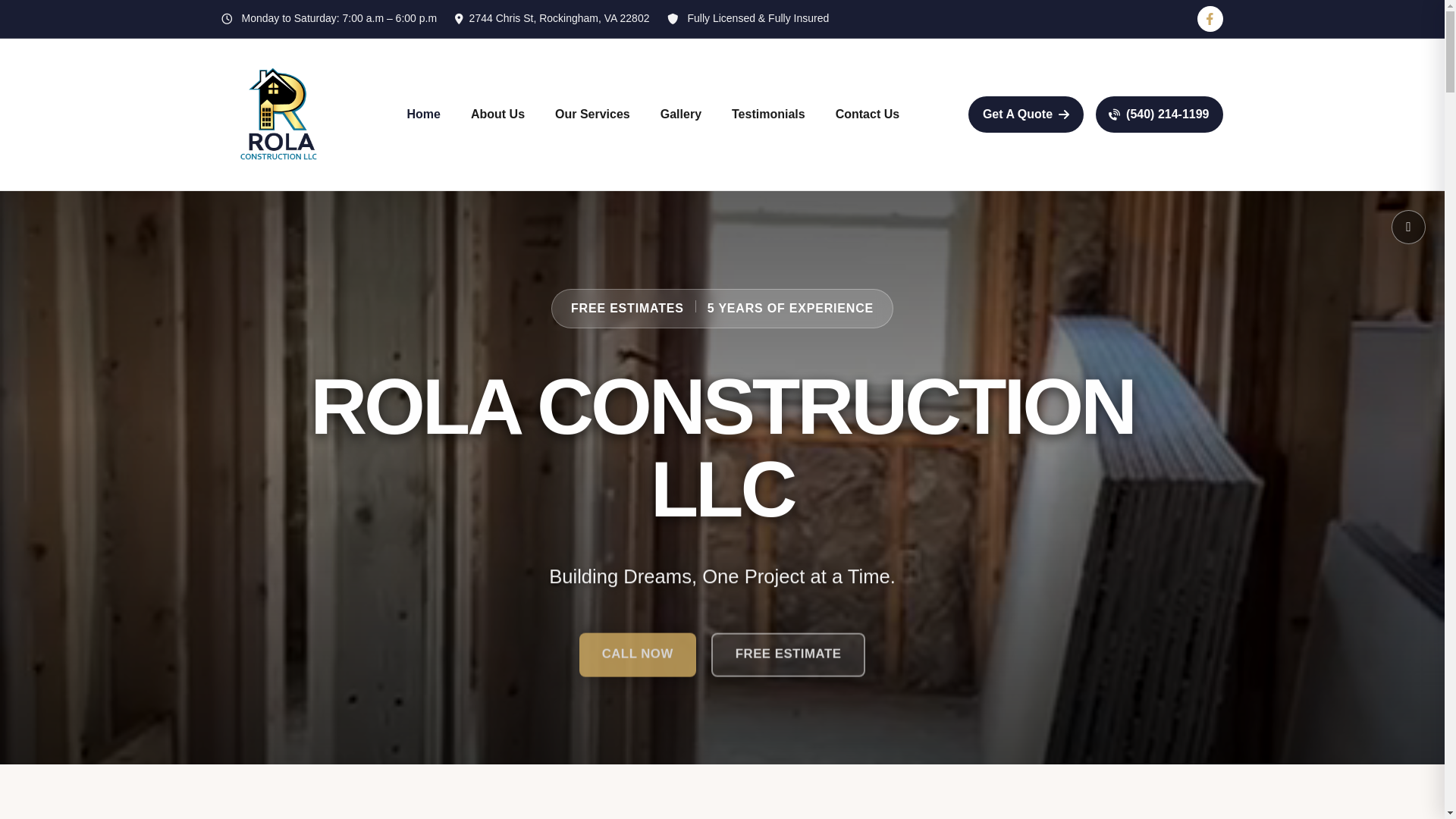 website screenshot of https://rolaconstructionllc.com/