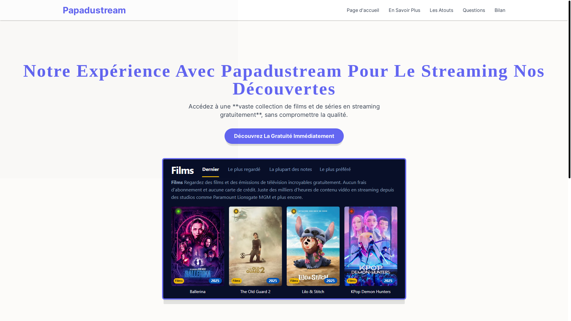 website screenshot of https://papadustream-lar6.pages.dev/