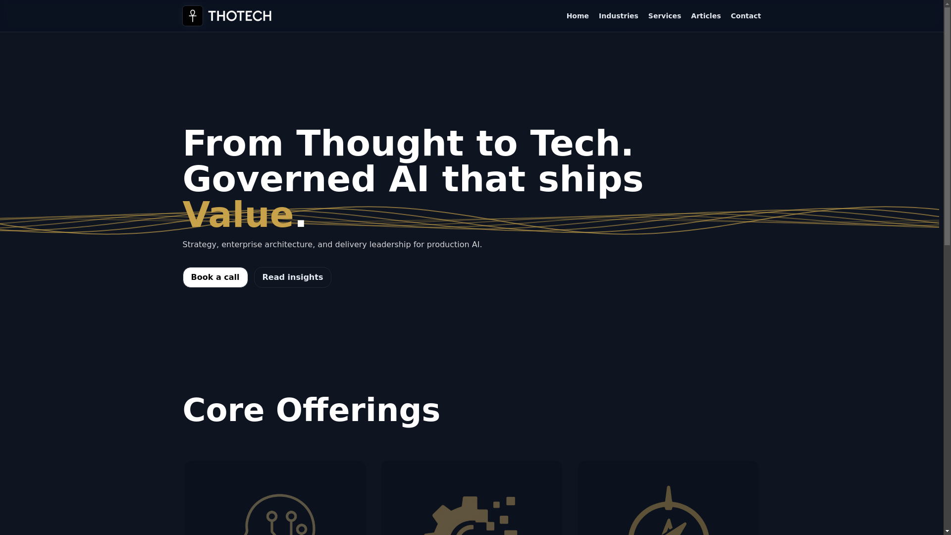 website screenshot of https://thotech.ai/