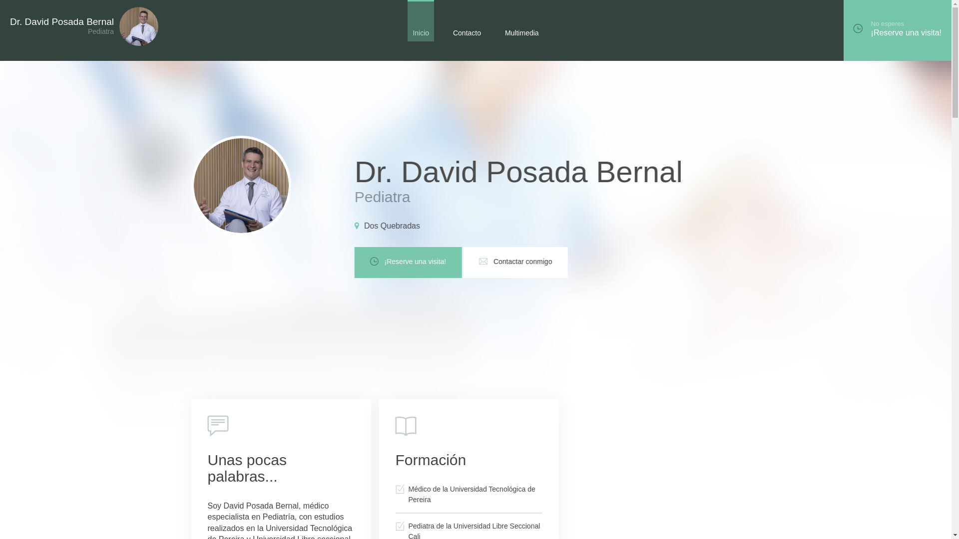 website screenshot of https://davidposadapediatra.com/