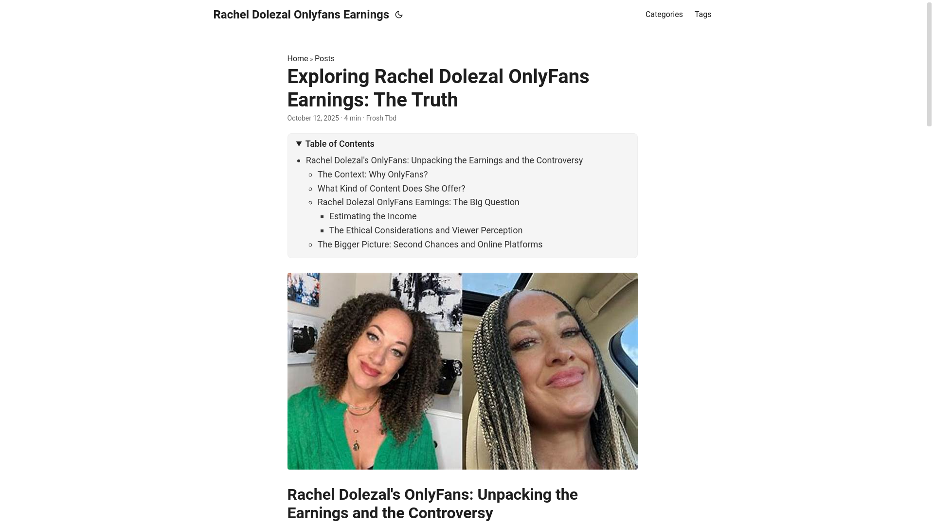 website screenshot of https://rachel-dolezal-onlyfans-earnings.pages.dev/