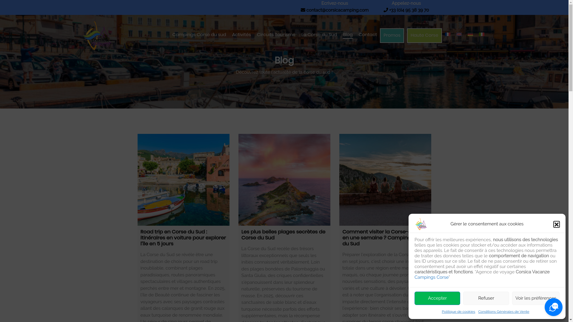 website screenshot of https://camping-corse-du-sud.fr/