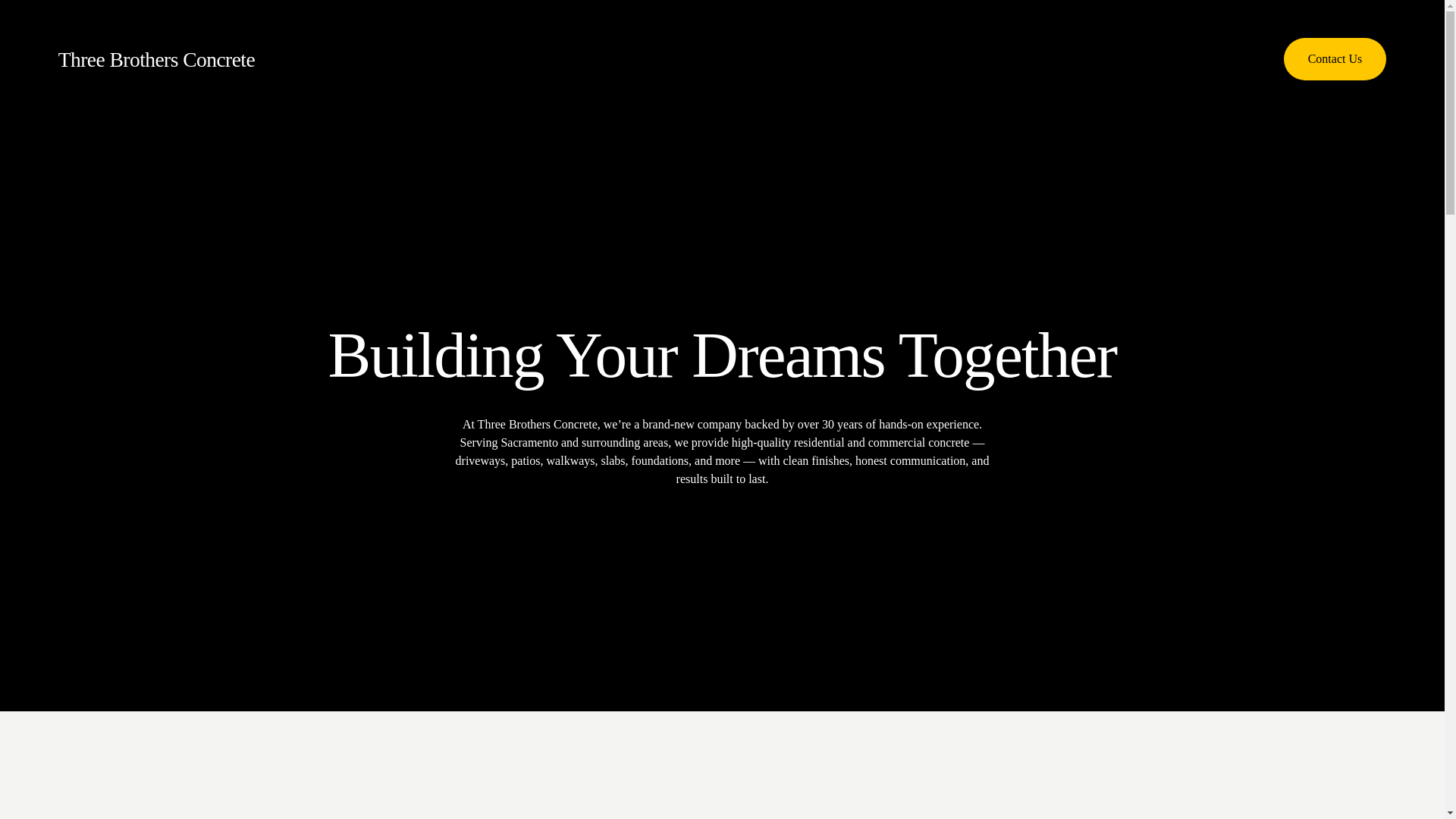 website screenshot of https://threebrothersconcreteco.com/