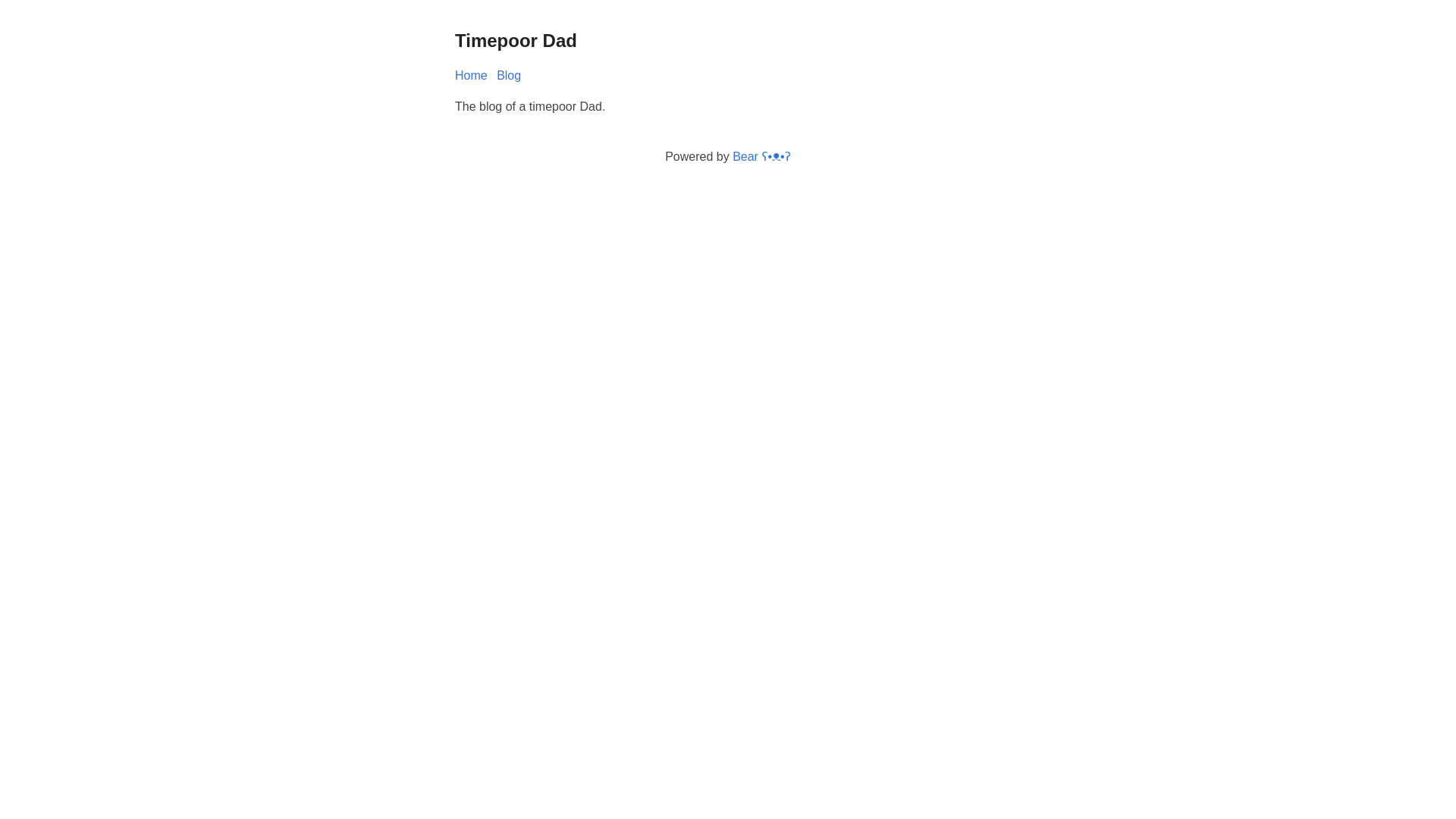website screenshot of https://timepoor.dad/