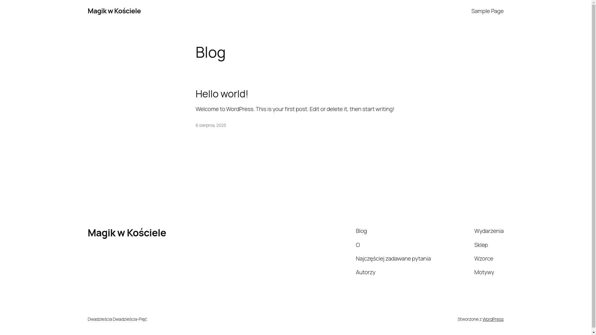 website screenshot of https://magikwkosciele.pl/