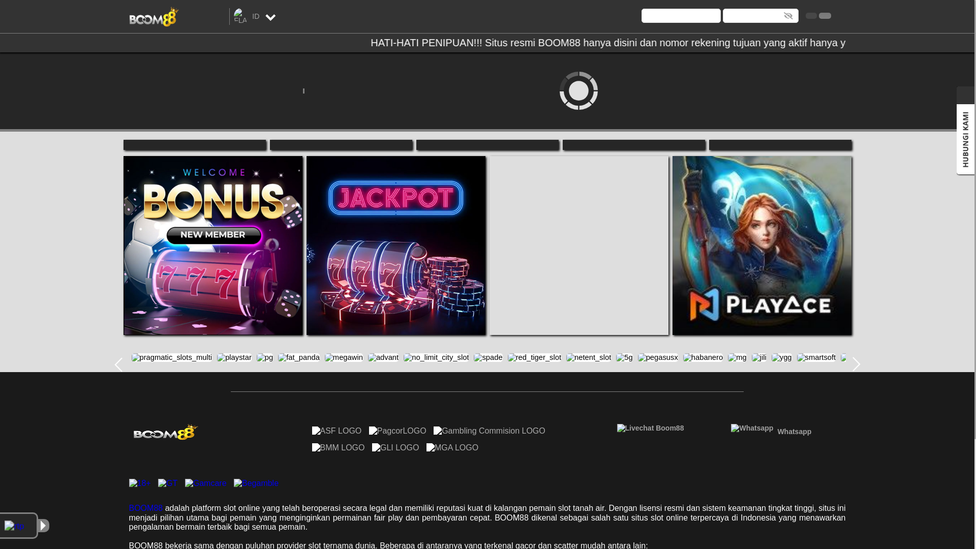 website screenshot of https://boom88g.site/