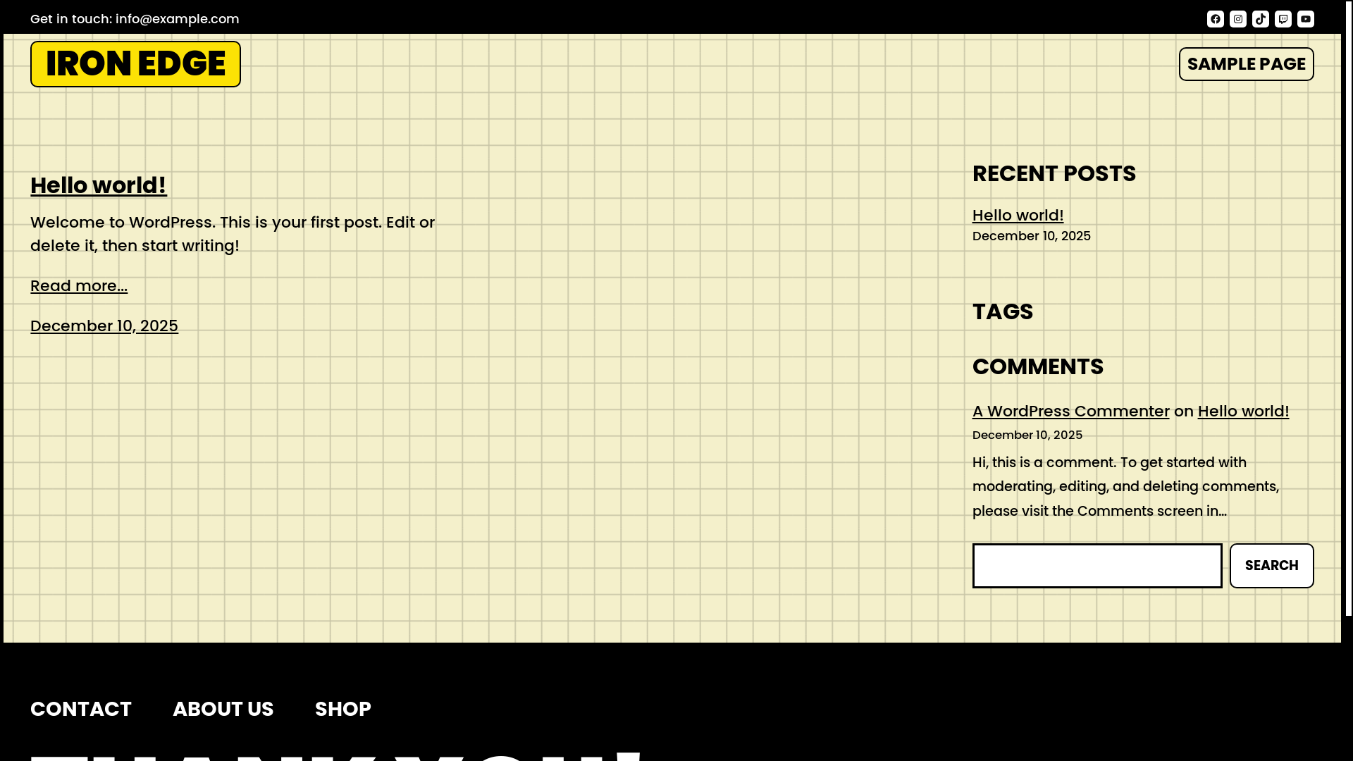 website screenshot of https://ironedgeathletic.co.uk/