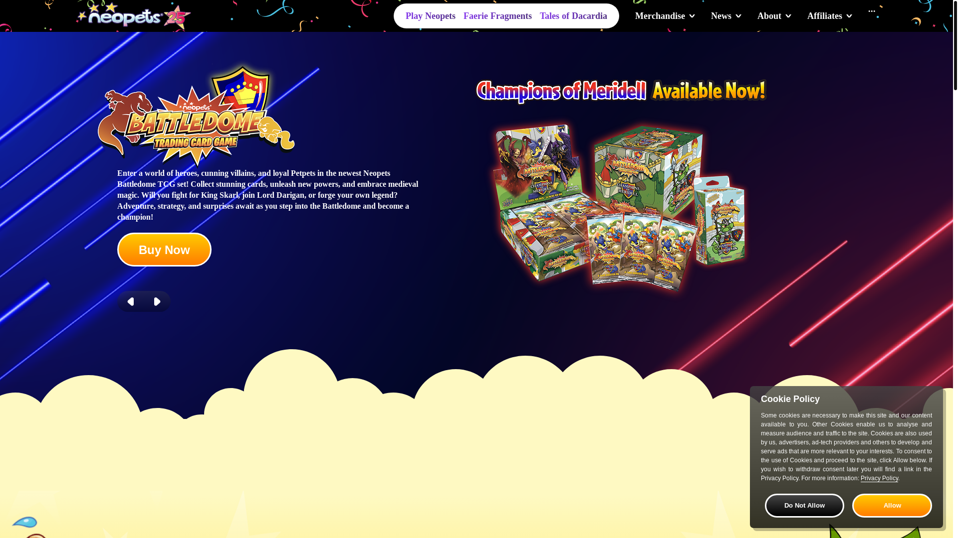 website screenshot of https://www.neopets.com/