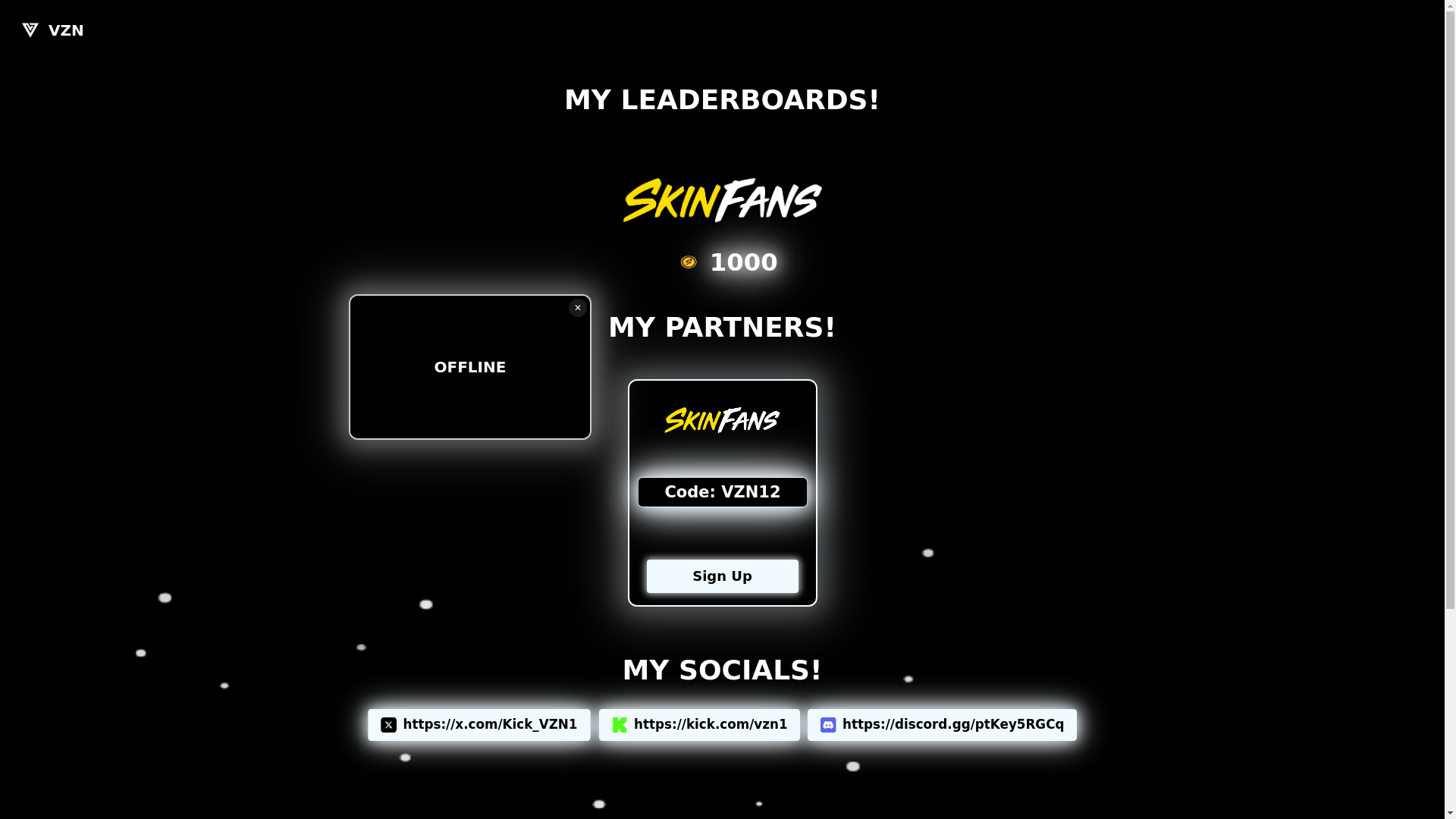 website screenshot of https://vznrewards.xyz/