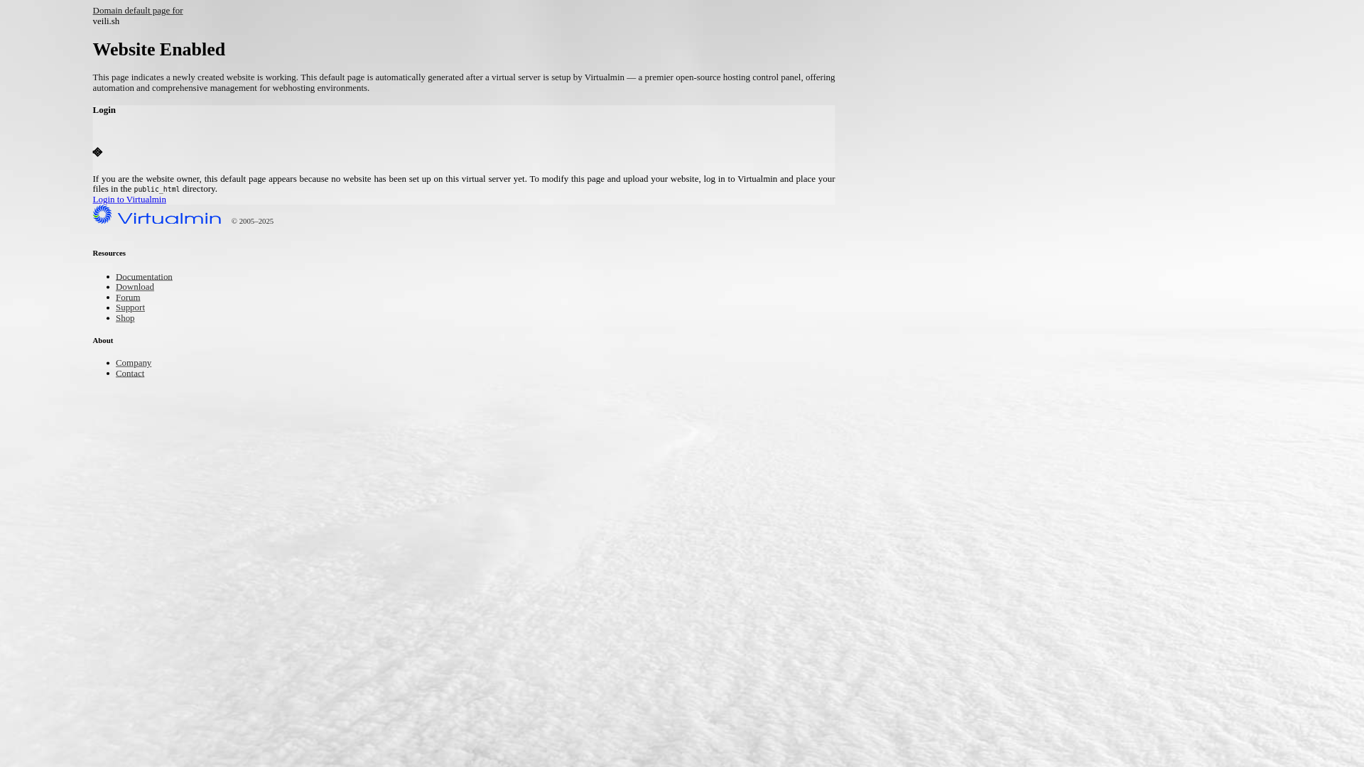 website screenshot of https://veili.sh/