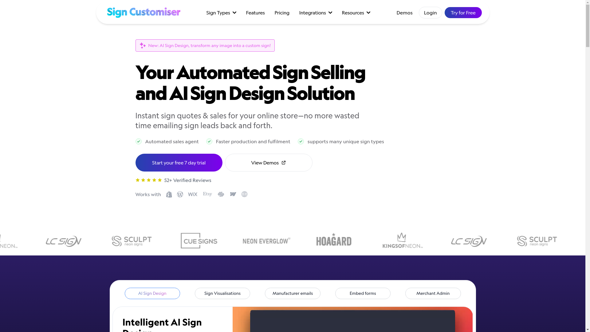 website screenshot of https://sign-customiser-website.pages.dev/