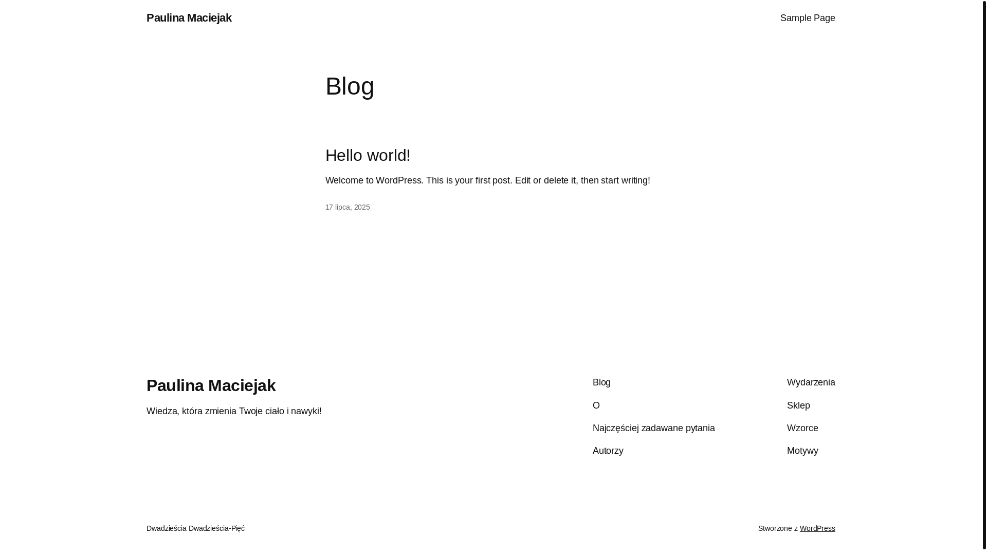 website screenshot of https://paulinamaciejak.pl/