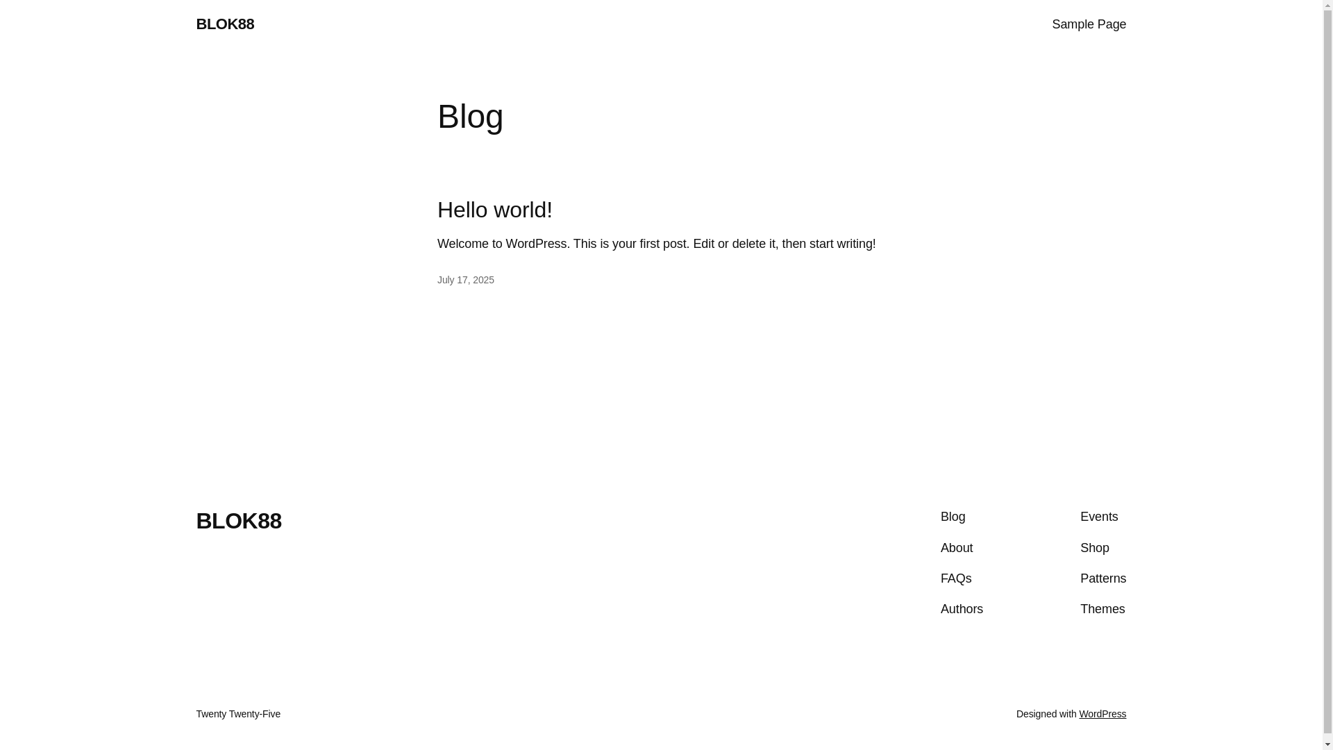 website screenshot of https://blok88.co/