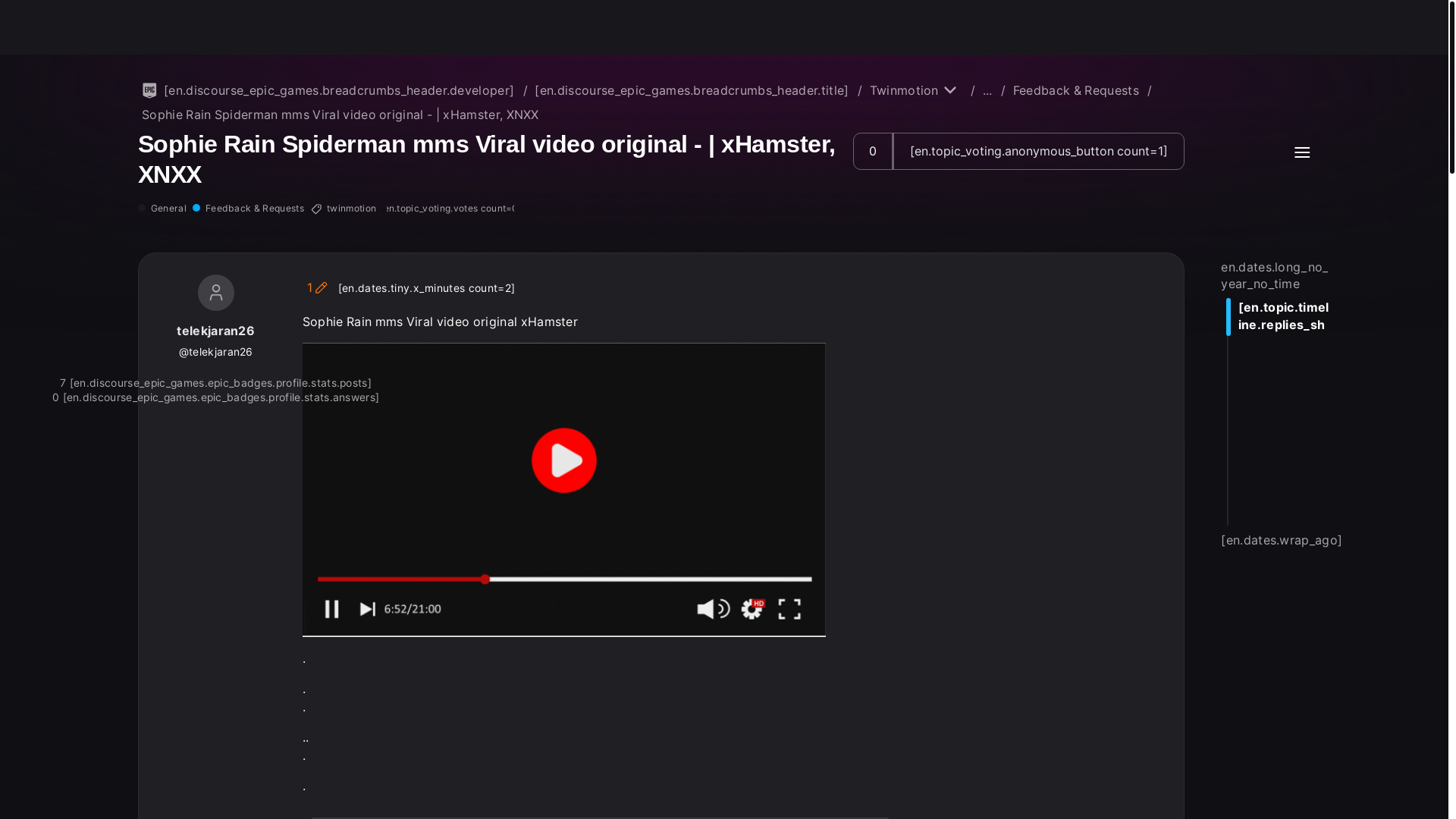 website screenshot of https://forums.unrealengine.com/t/sophie-rain-spiderman-mms-viral-video-original-xhamster-xnxx/2603504