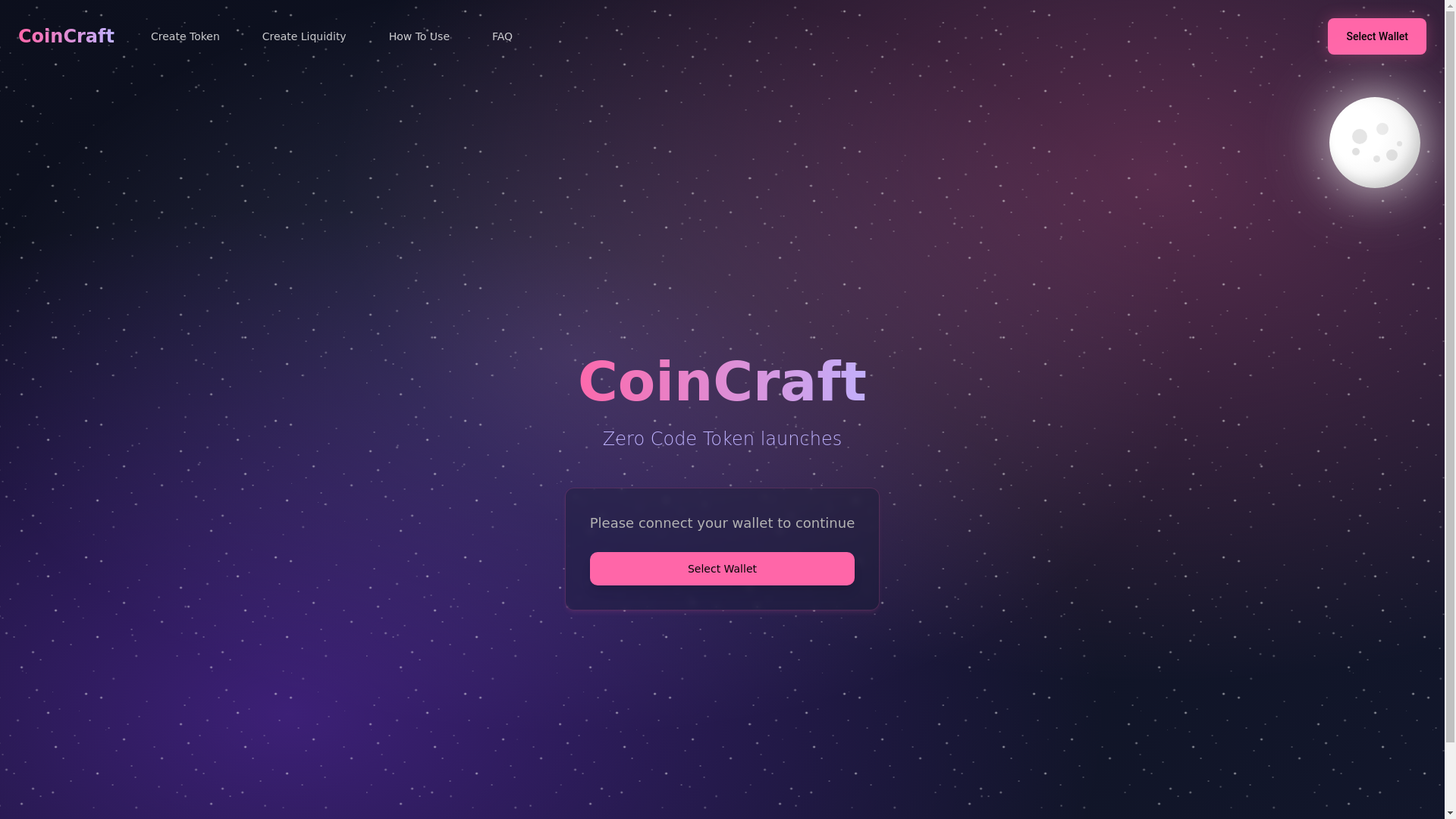 website screenshot of https://coincraft.fun/
