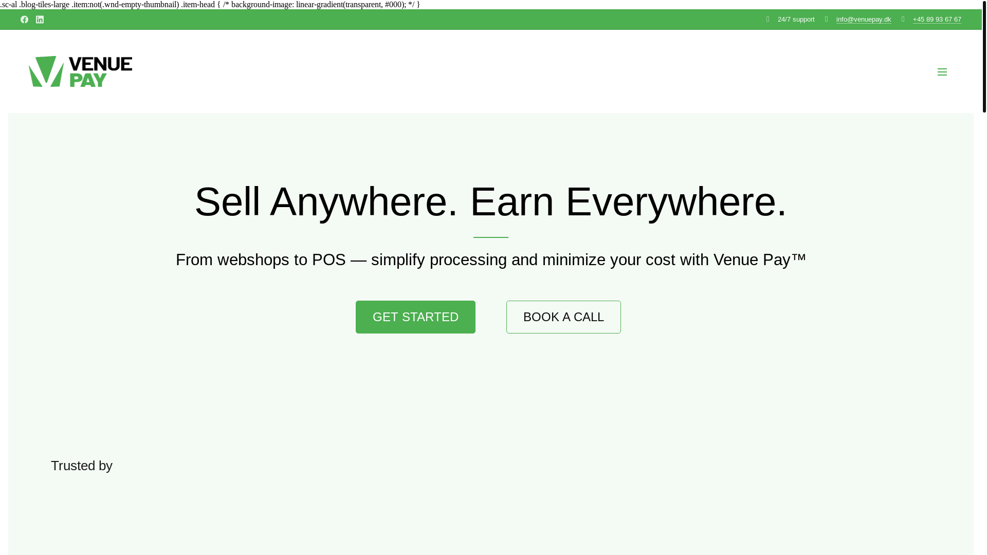 website screenshot of https://venuepay.io/