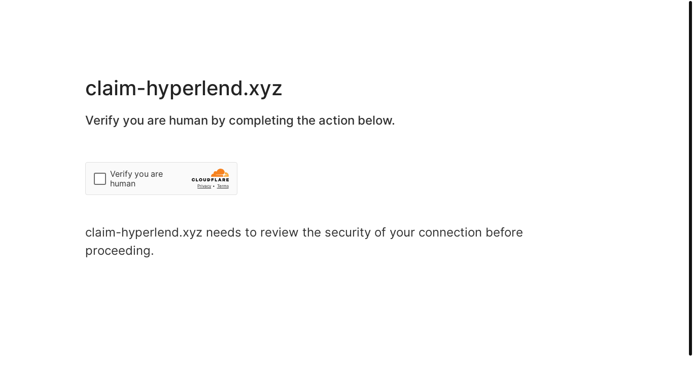 website screenshot of https://claim-hyperlend.xyz/