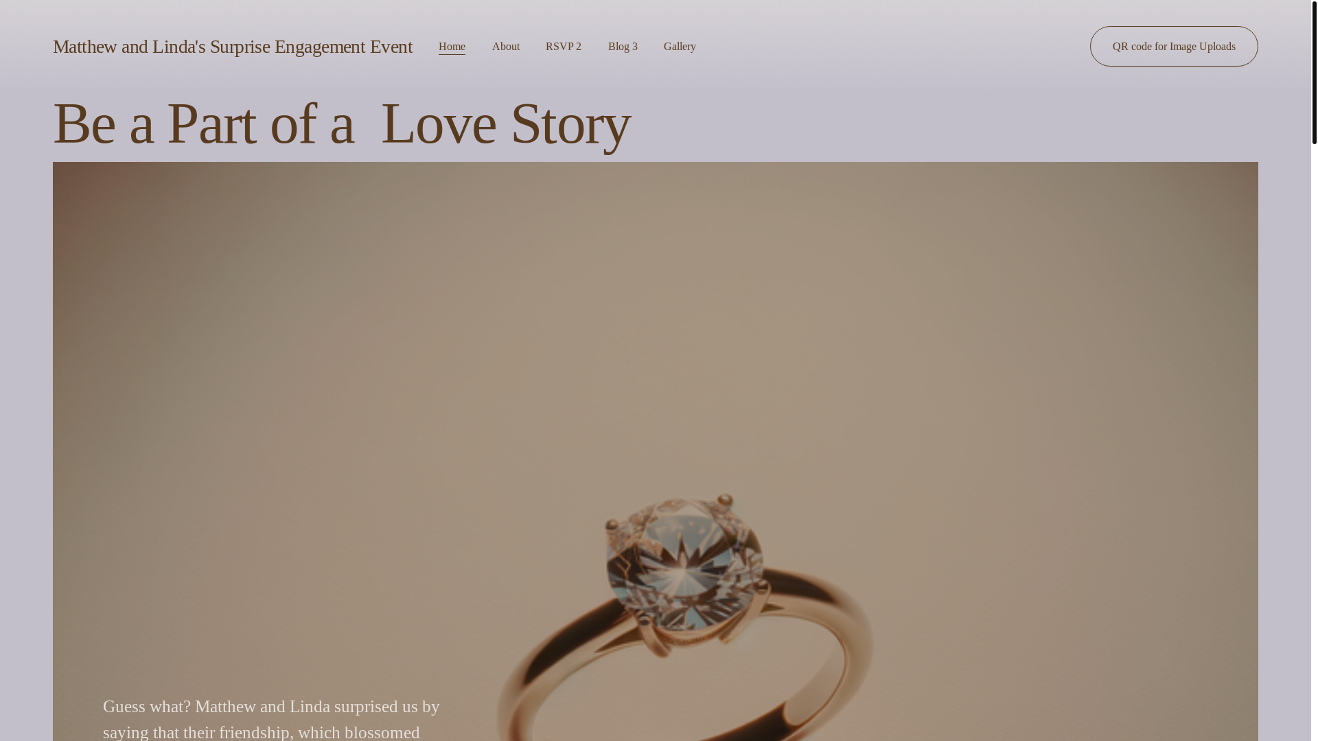 website screenshot of https://matthewandlindassurpriseengagementevent.org/