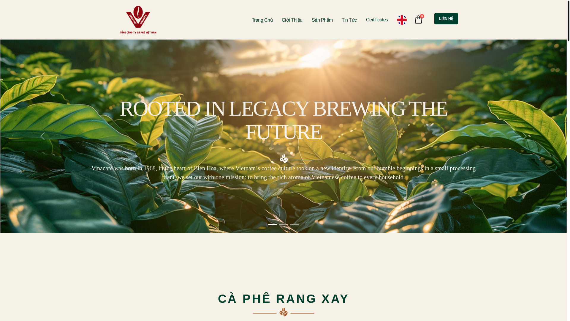 website screenshot of https://vinacafedalat.com/