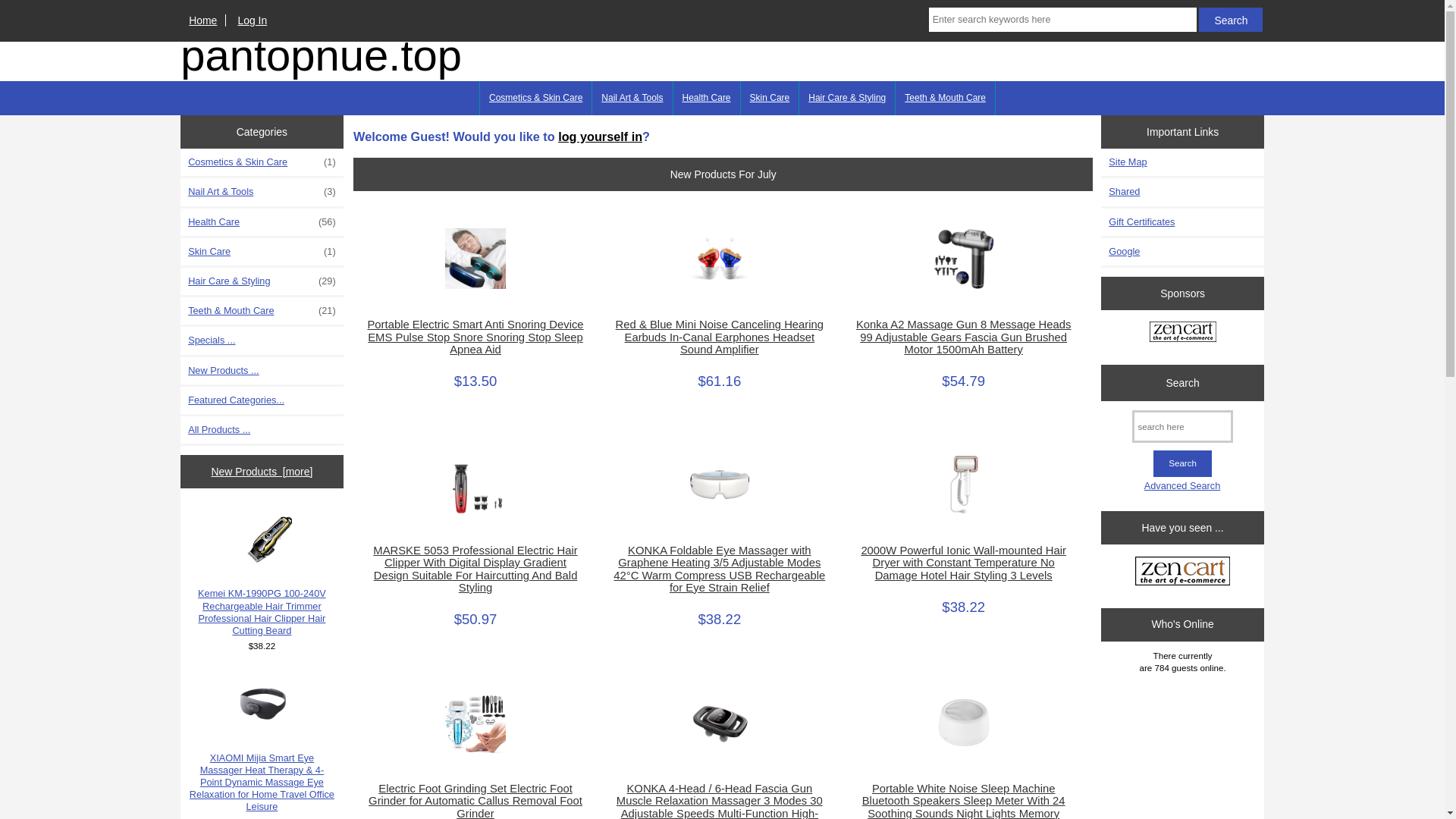 website screenshot of https://pantopnue.top/