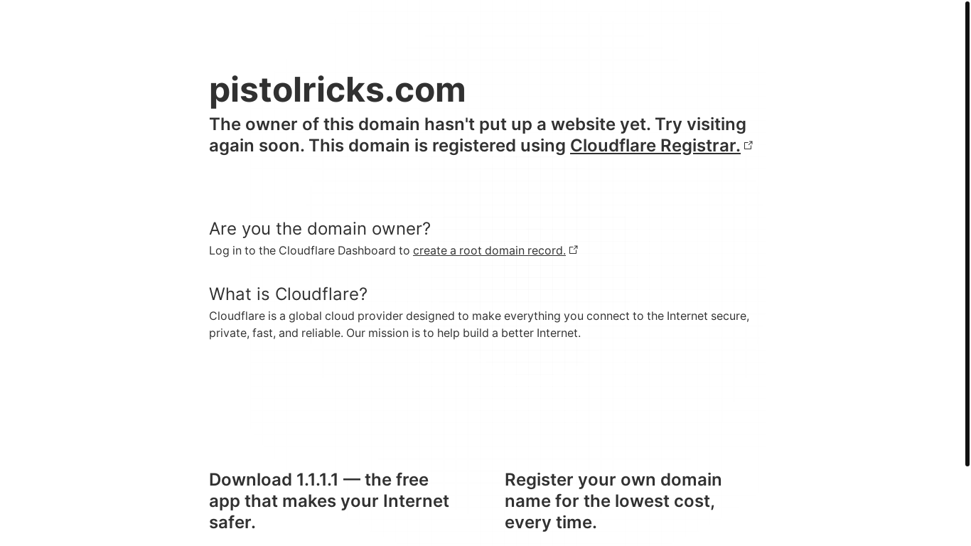 website screenshot of https://pistolricks.com/
