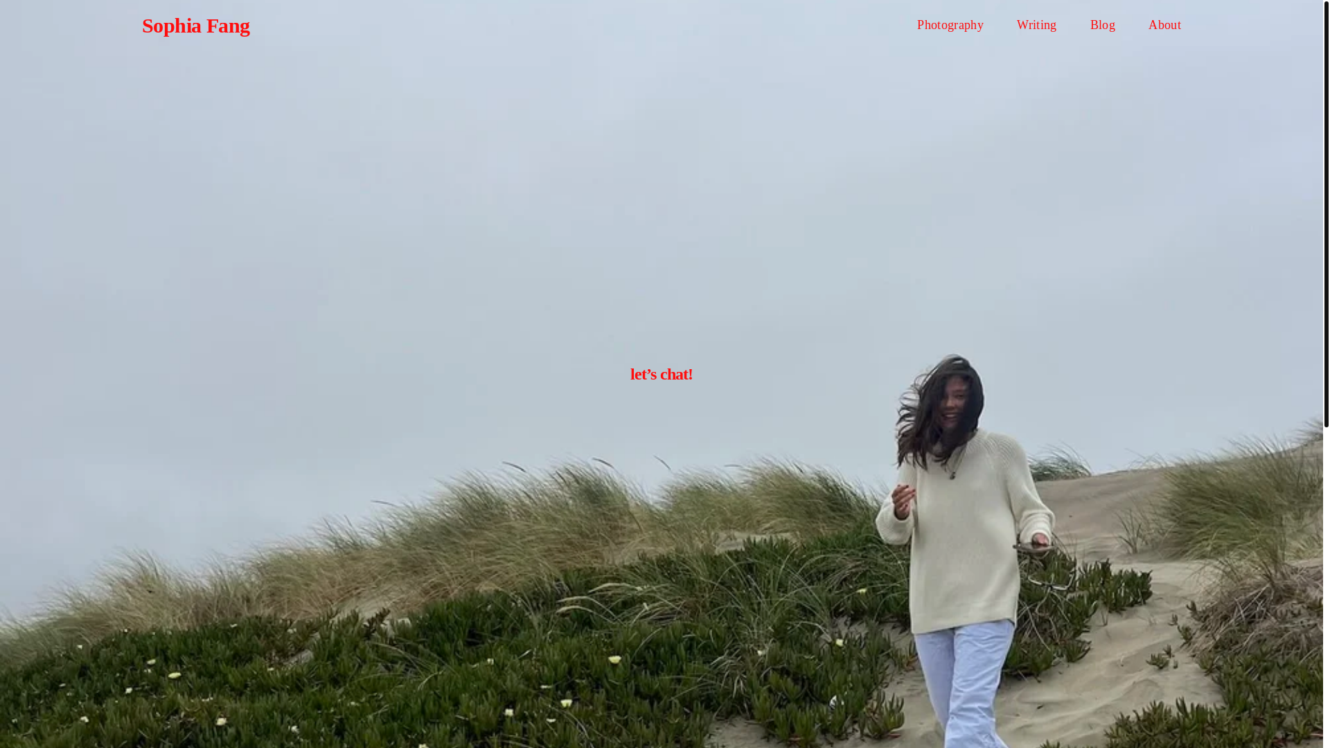 website screenshot of https://sophiamfang.com/