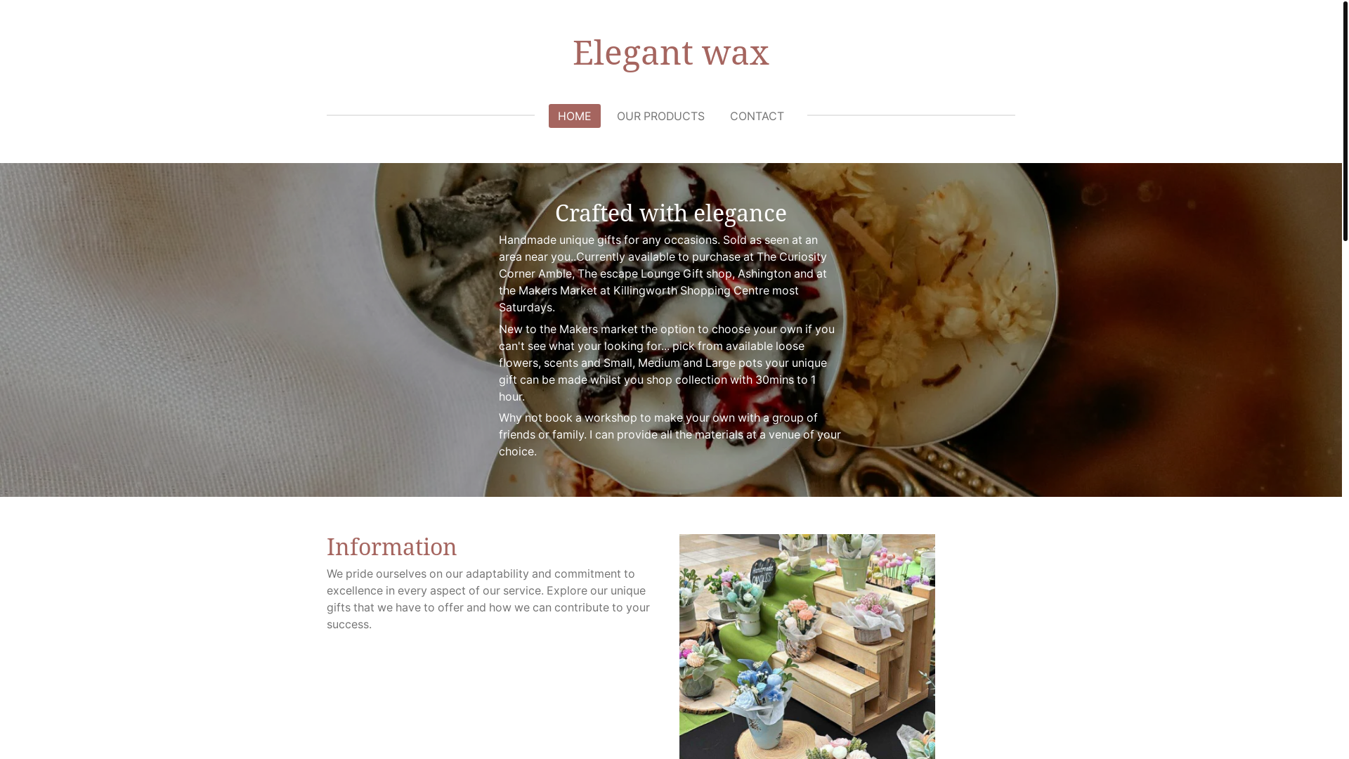 website screenshot of https://elegant-wax.com/