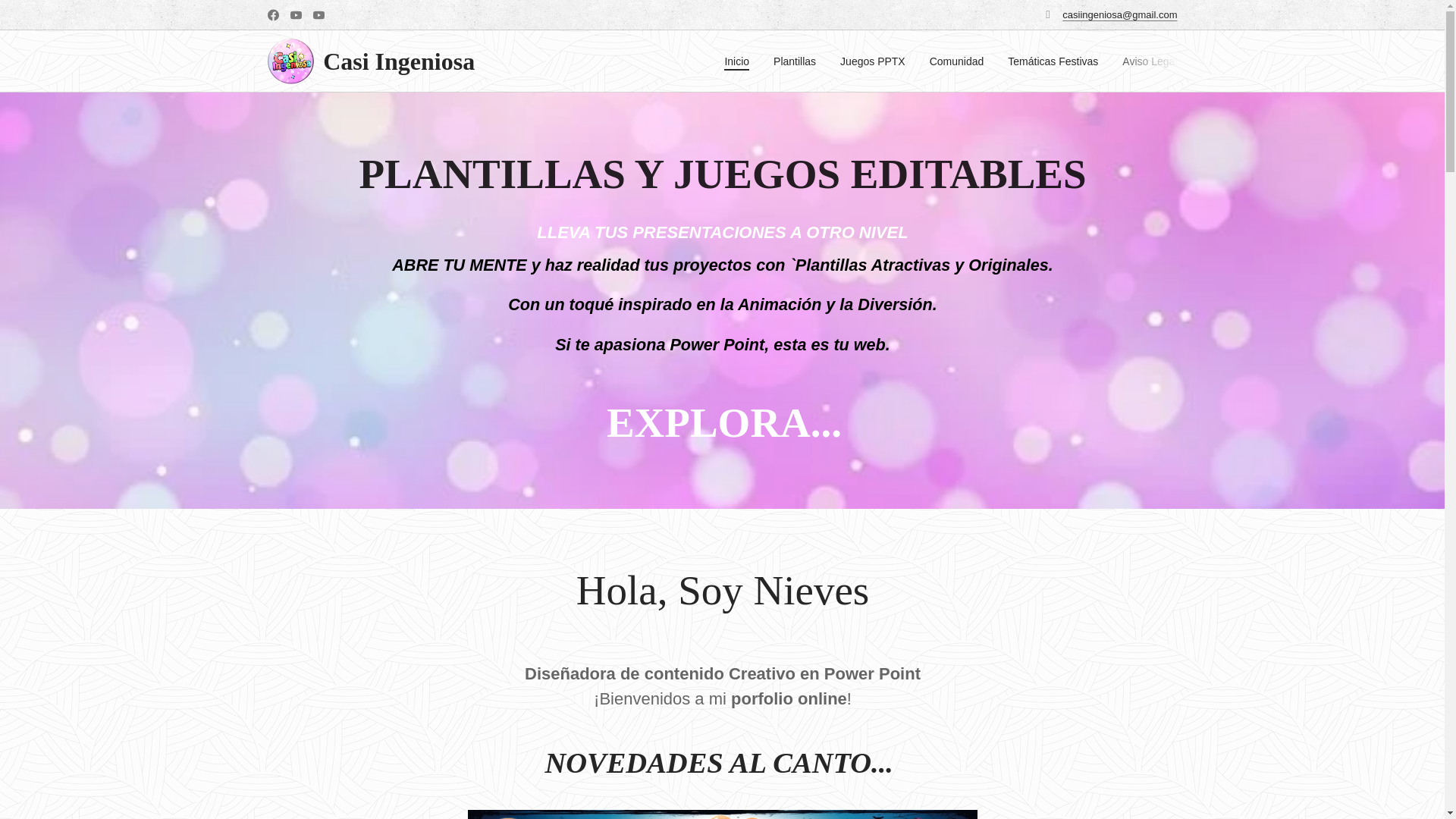 website screenshot of https://casiingeniosa.es/