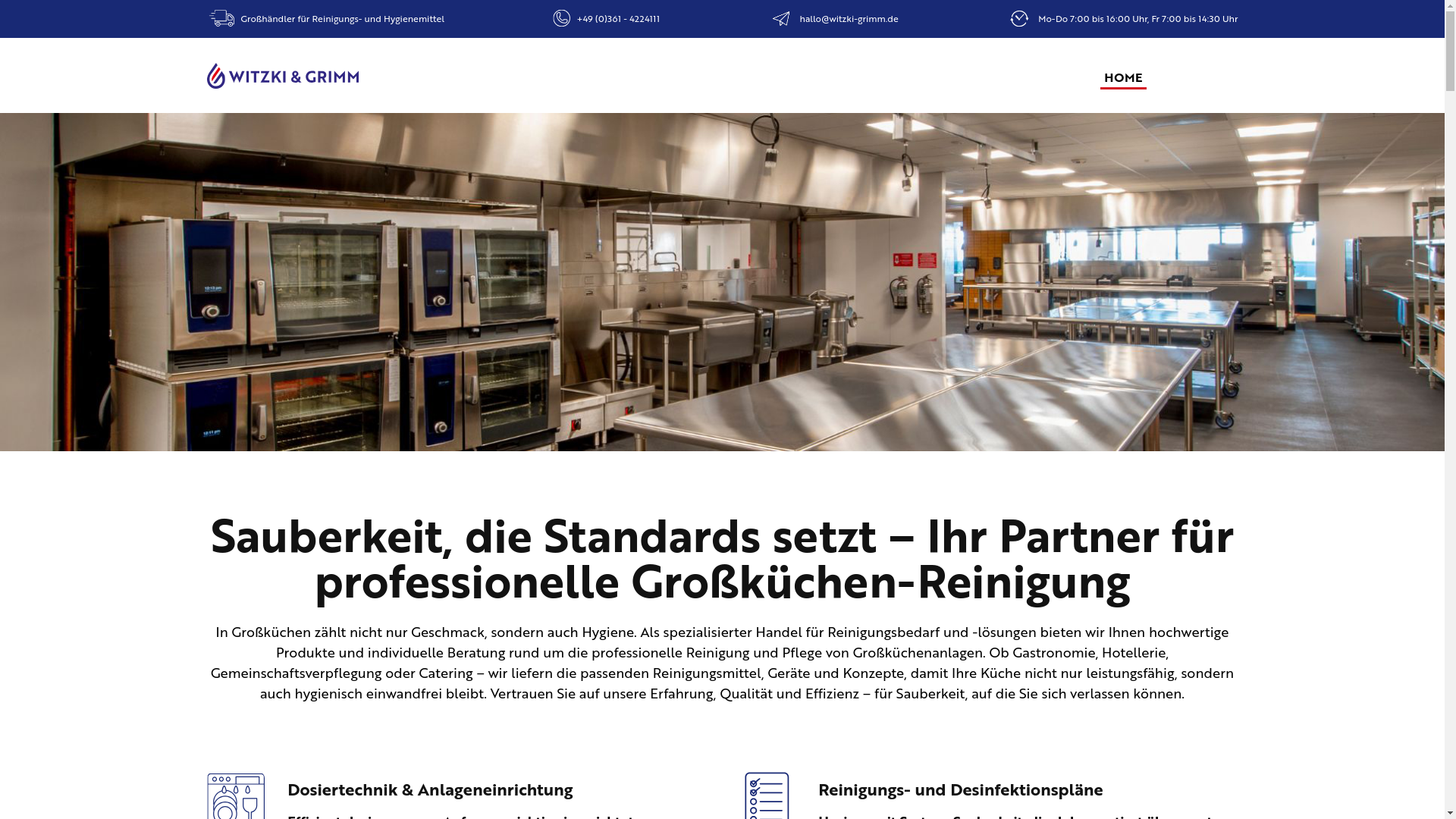 website screenshot of https://hygiene-kueche.de/
