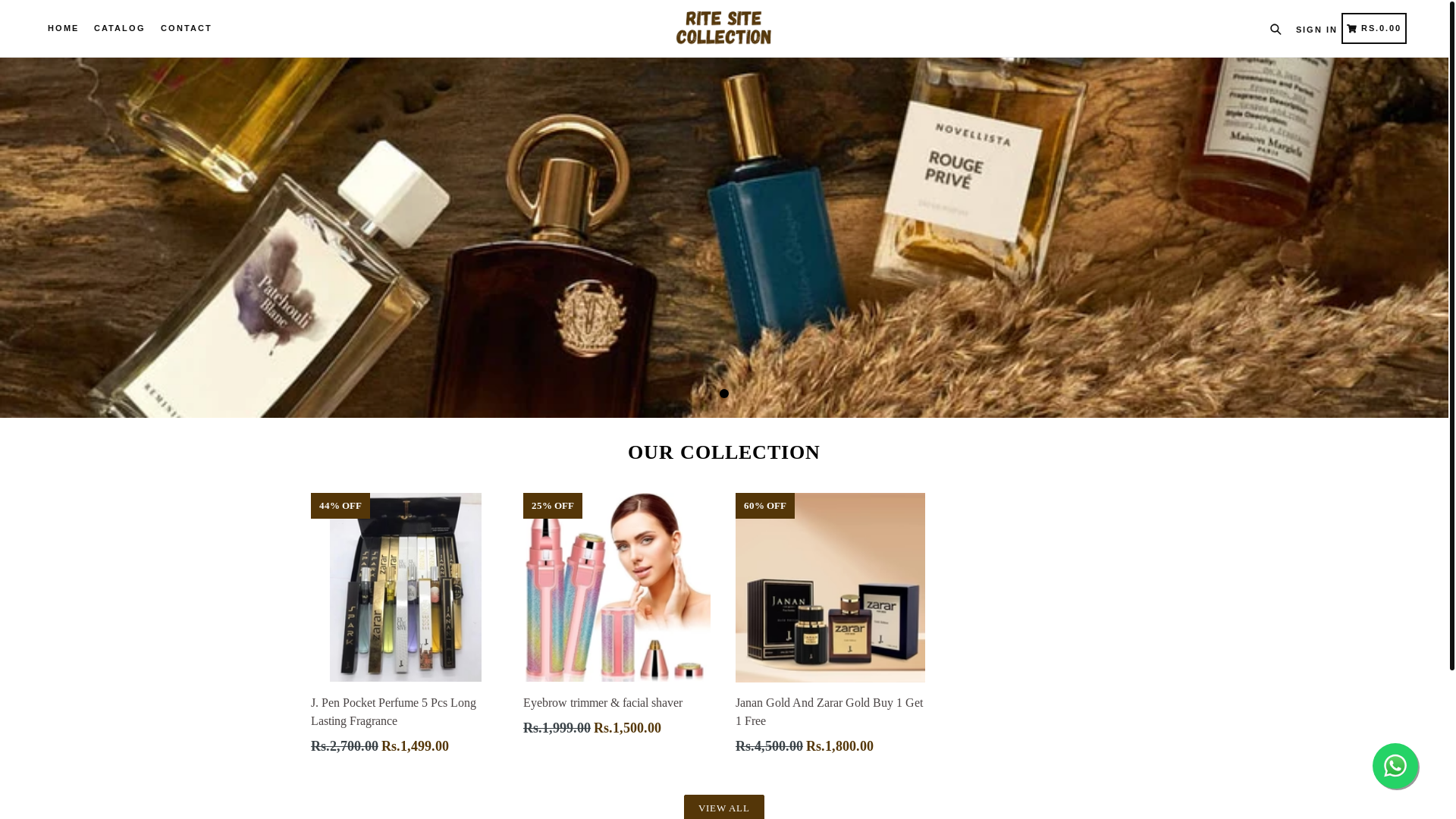 website screenshot of https://ritesitecollection.store/