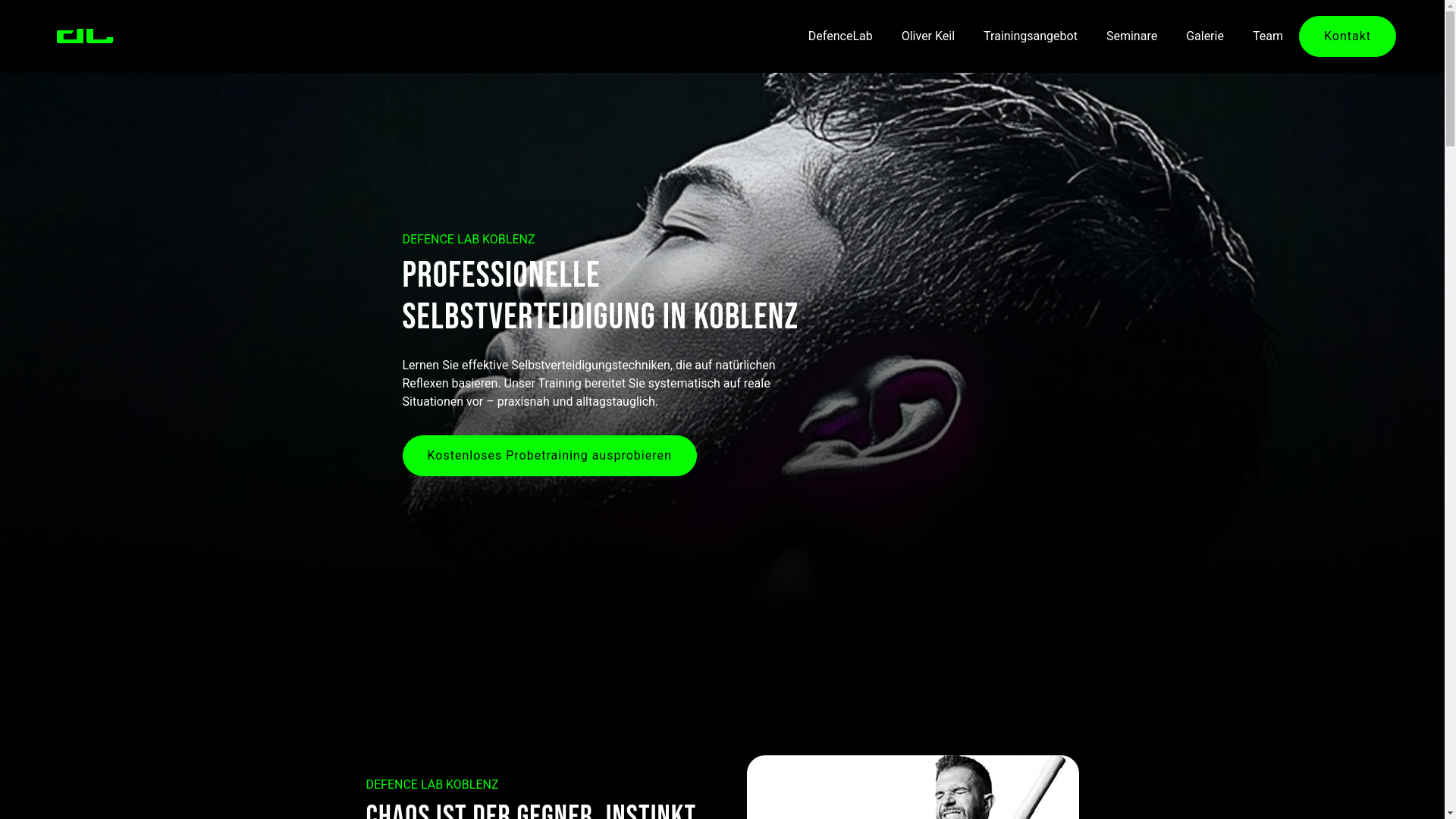 website screenshot of https://defencelab-koblenz.de/