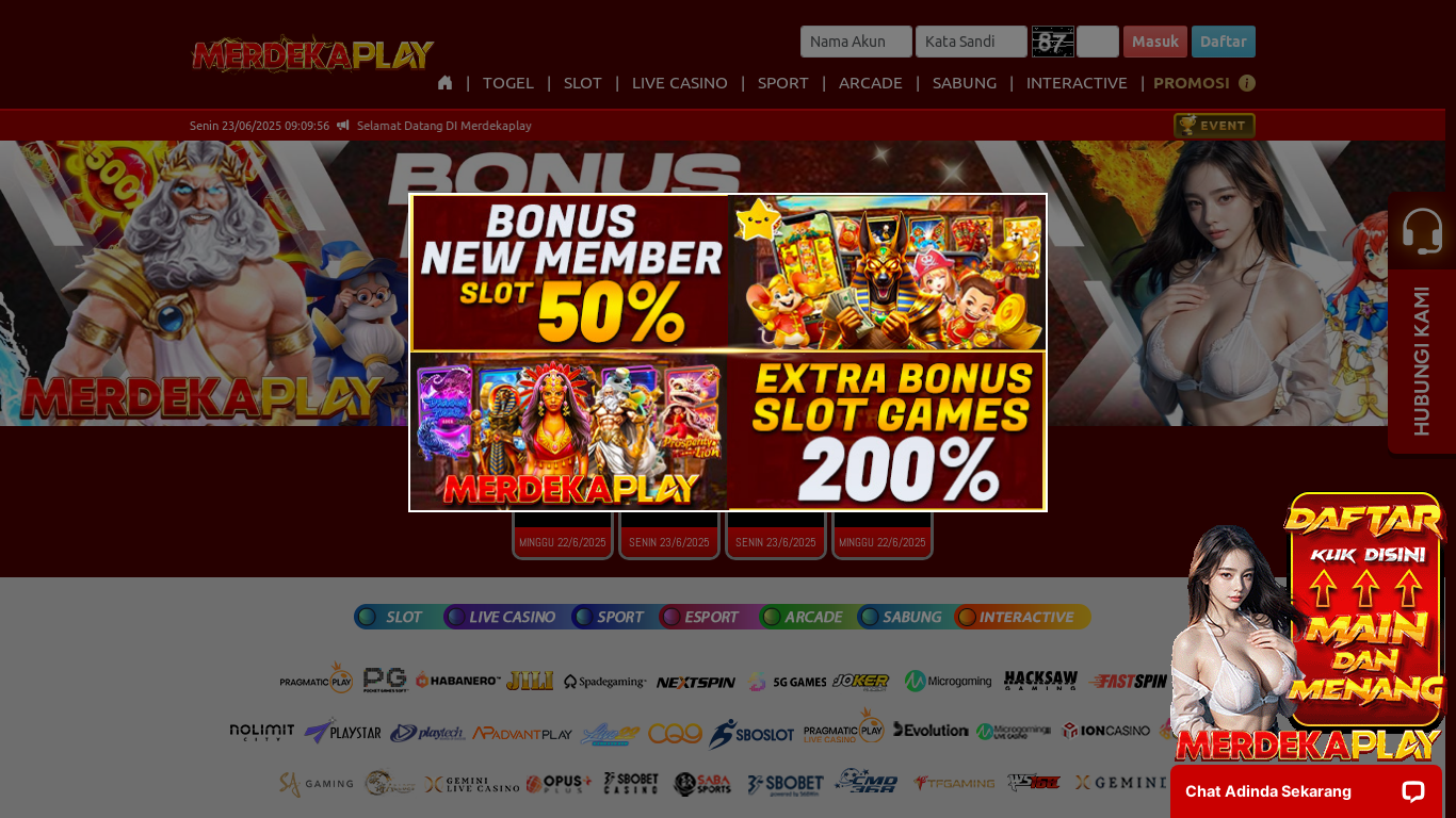 website screenshot of https://merdekapl4ytop.com/