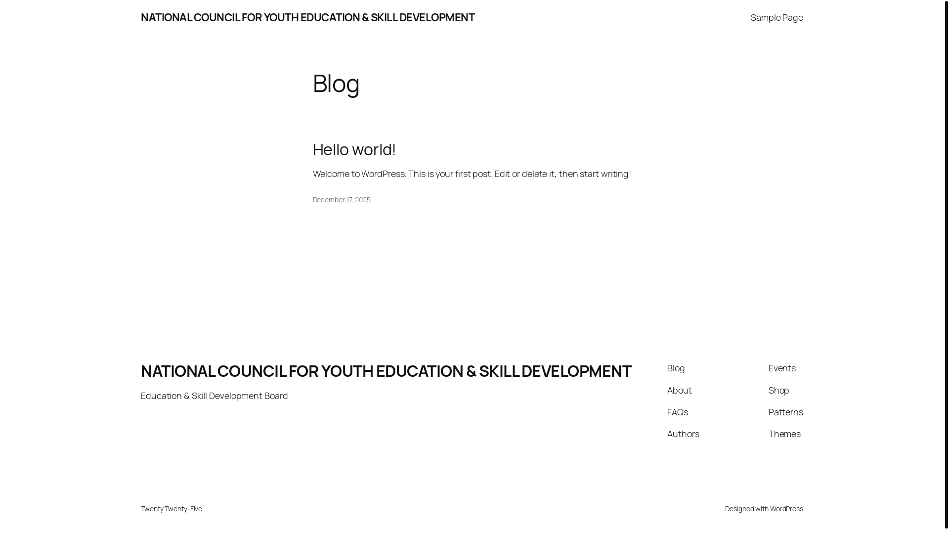 website screenshot of https://ncyesd.in/