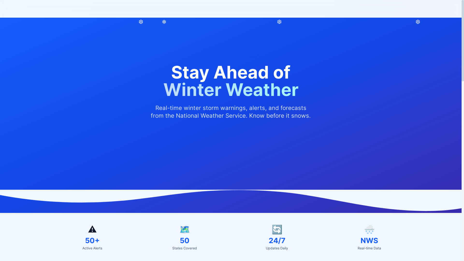 website screenshot of https://winterweatherwarnings.pages.dev/