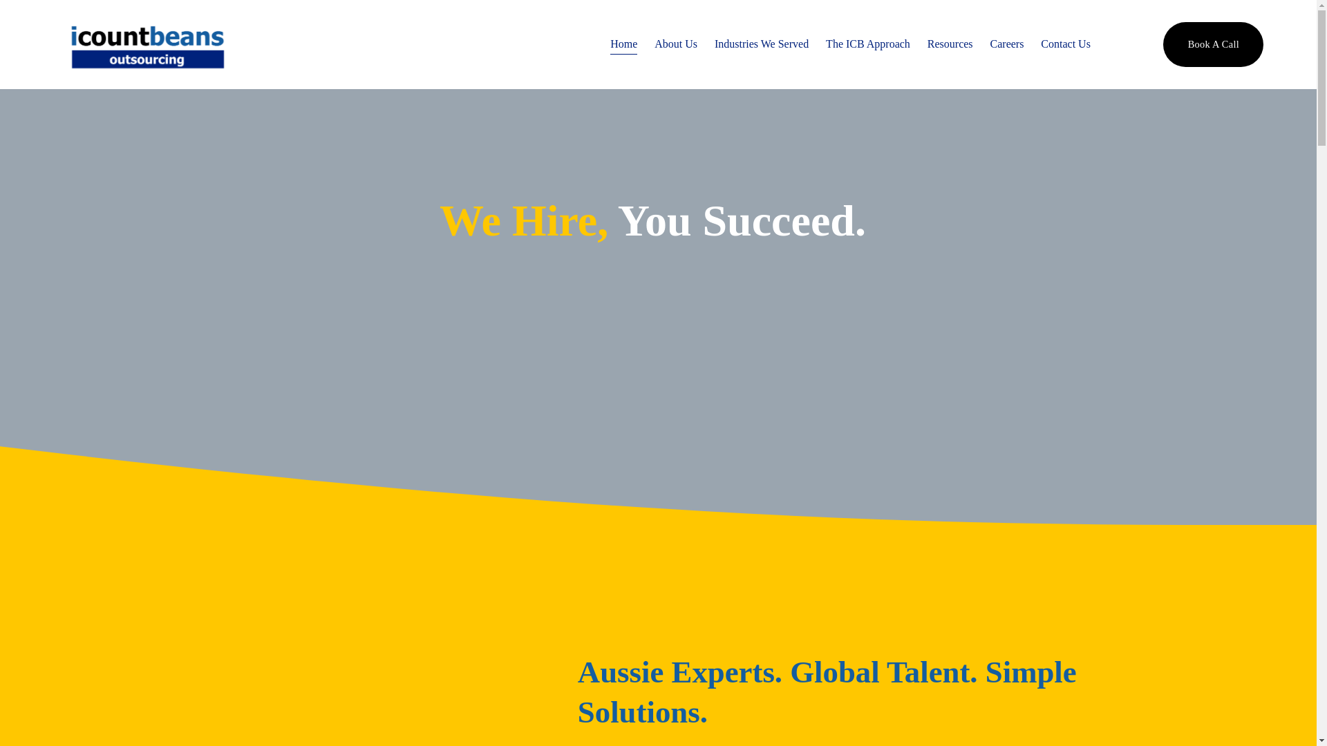website screenshot of https://icountbeansoutsourcing.com.au/