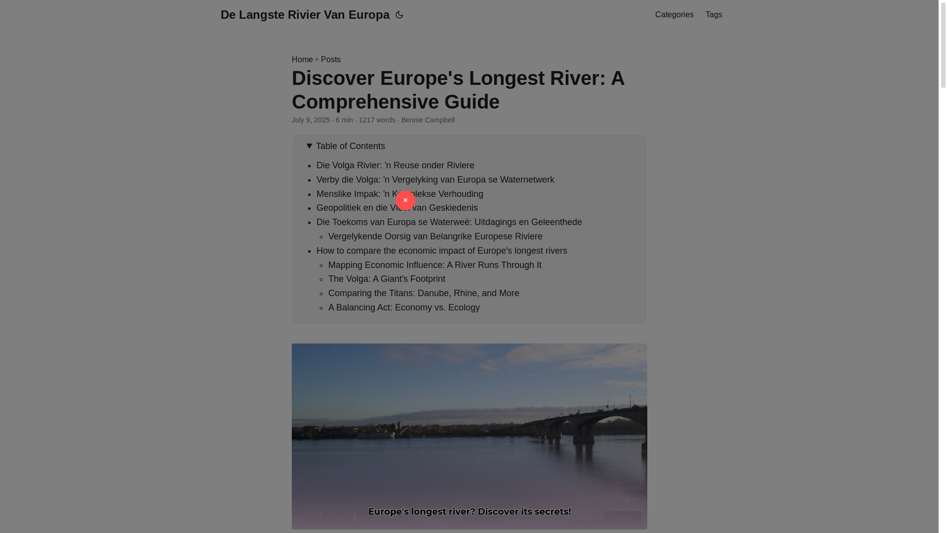 website screenshot of https://de-langste-rivier-van-europa.pages.dev/