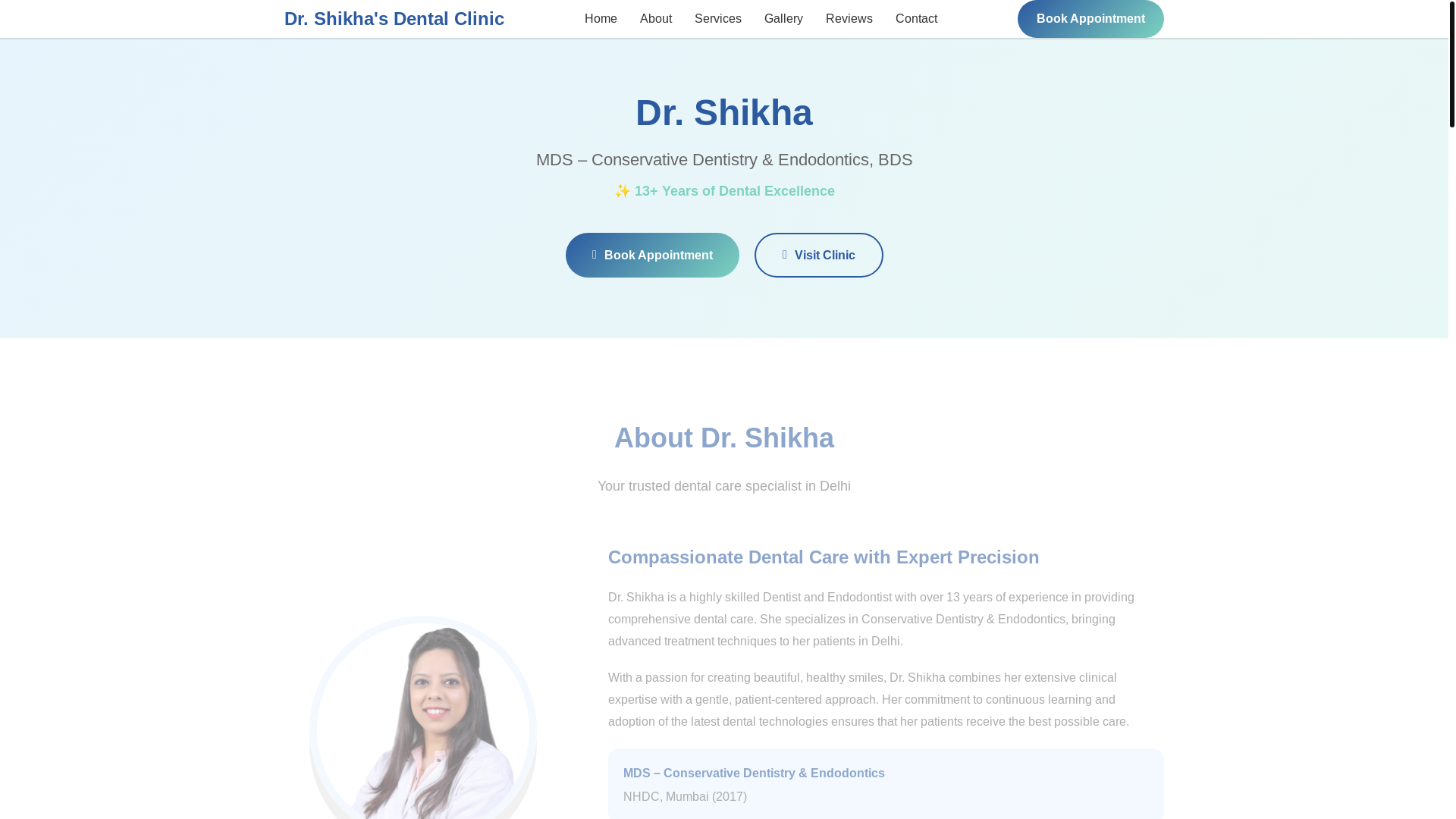 website screenshot of https://drshikha.pages.dev/