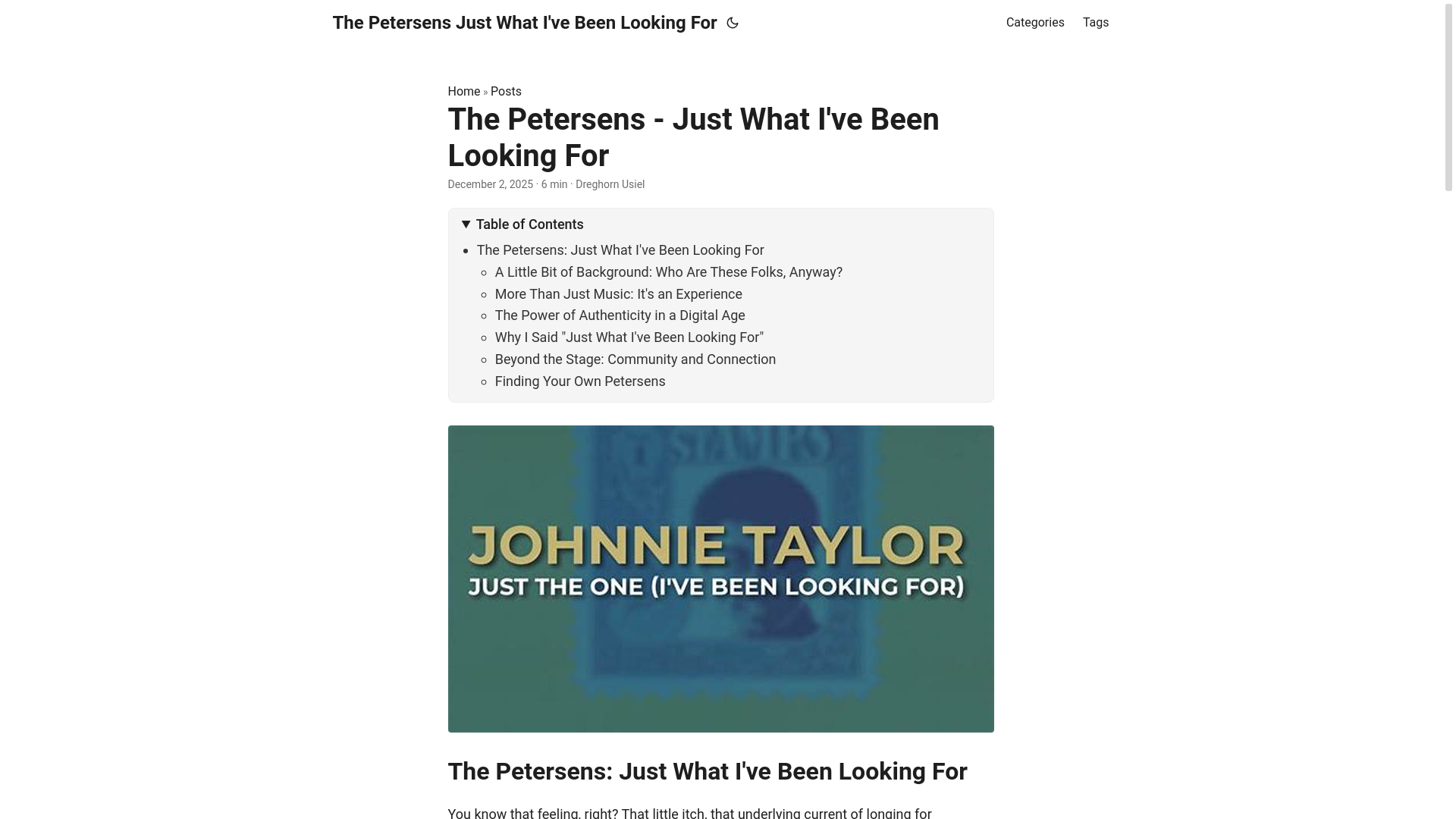 website screenshot of https://thepetersensjustwhativebeenlookingfor2.pages.dev/