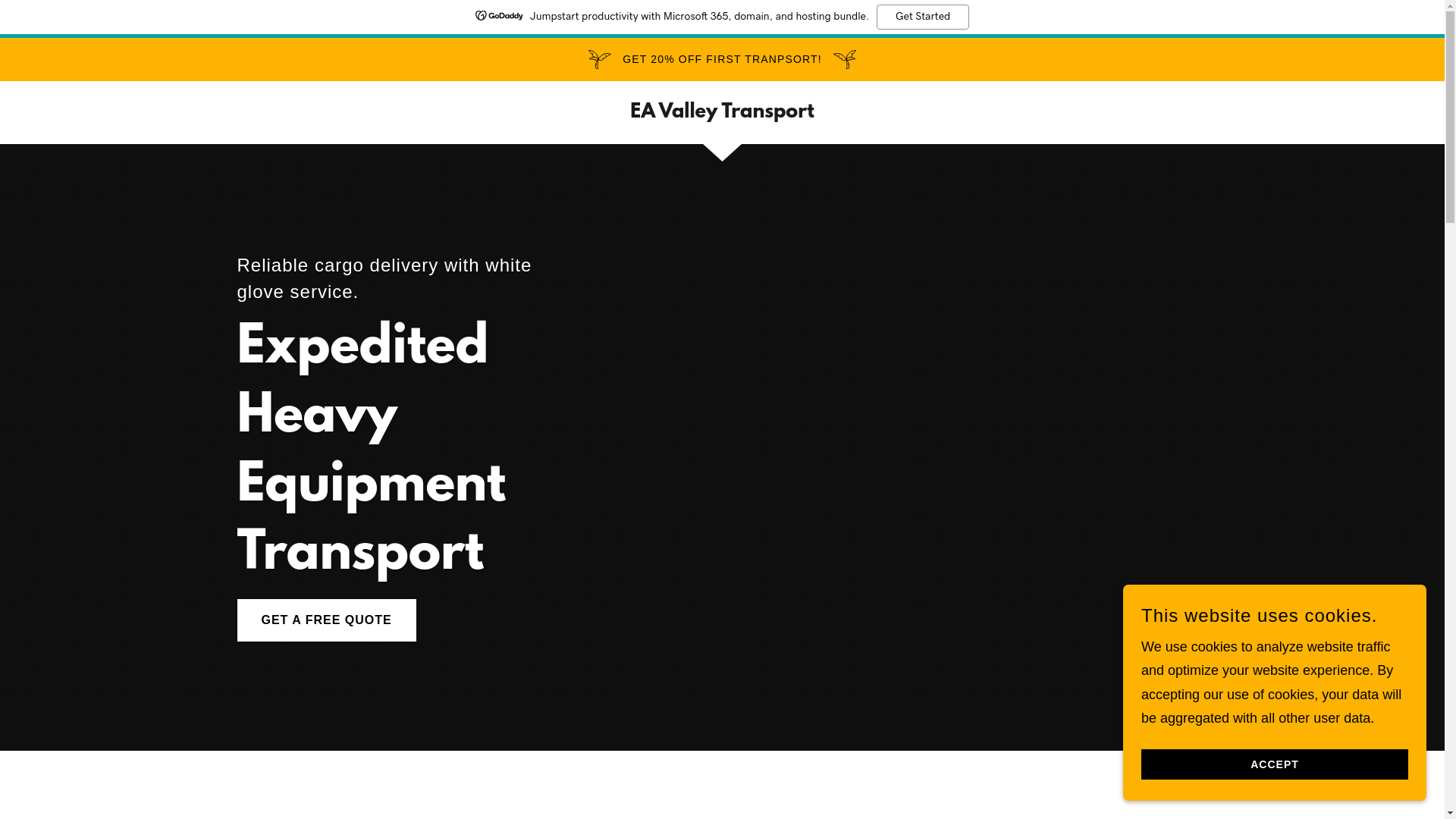 website screenshot of https://eavalleytransport.com/