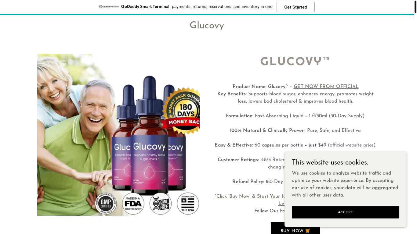 website screenshot of https://glucovy-glucovy.godaddysites.com/