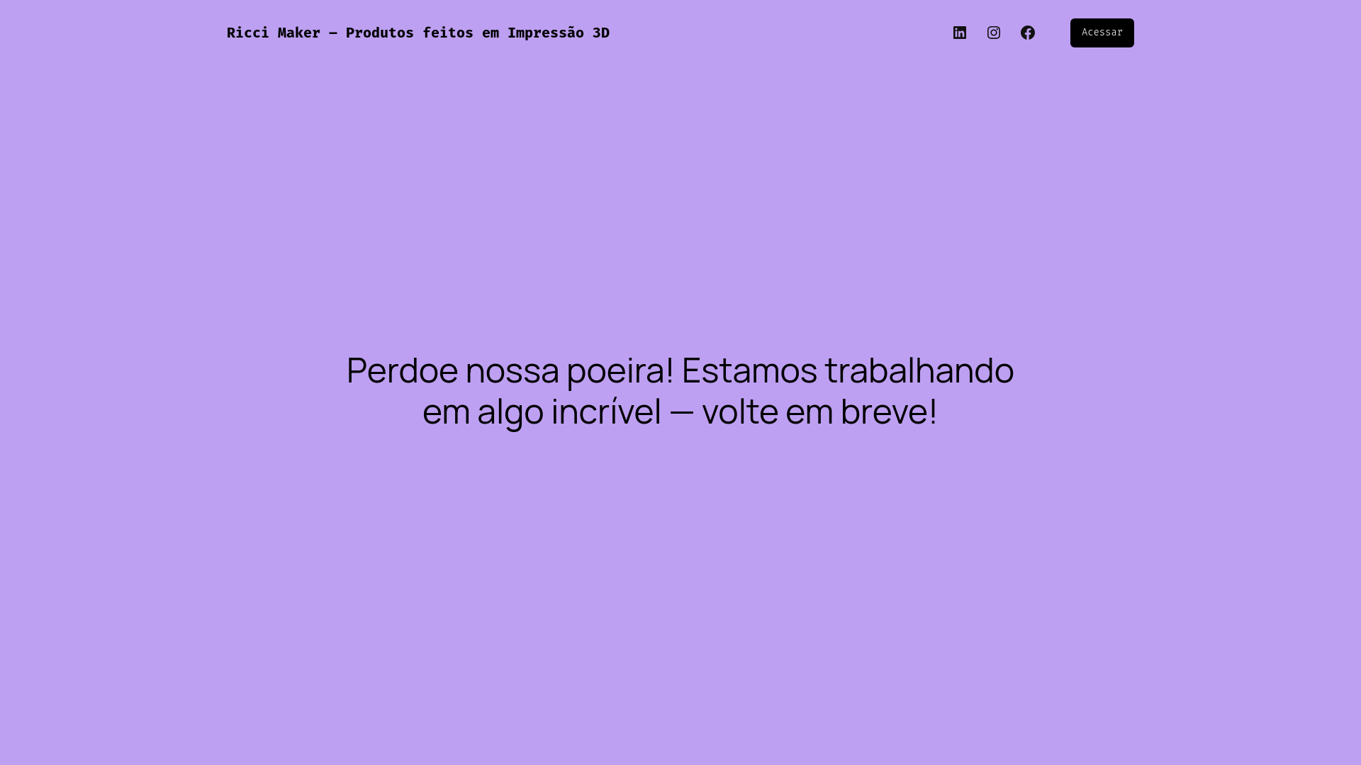 website screenshot of https://riccimaker.com.br/