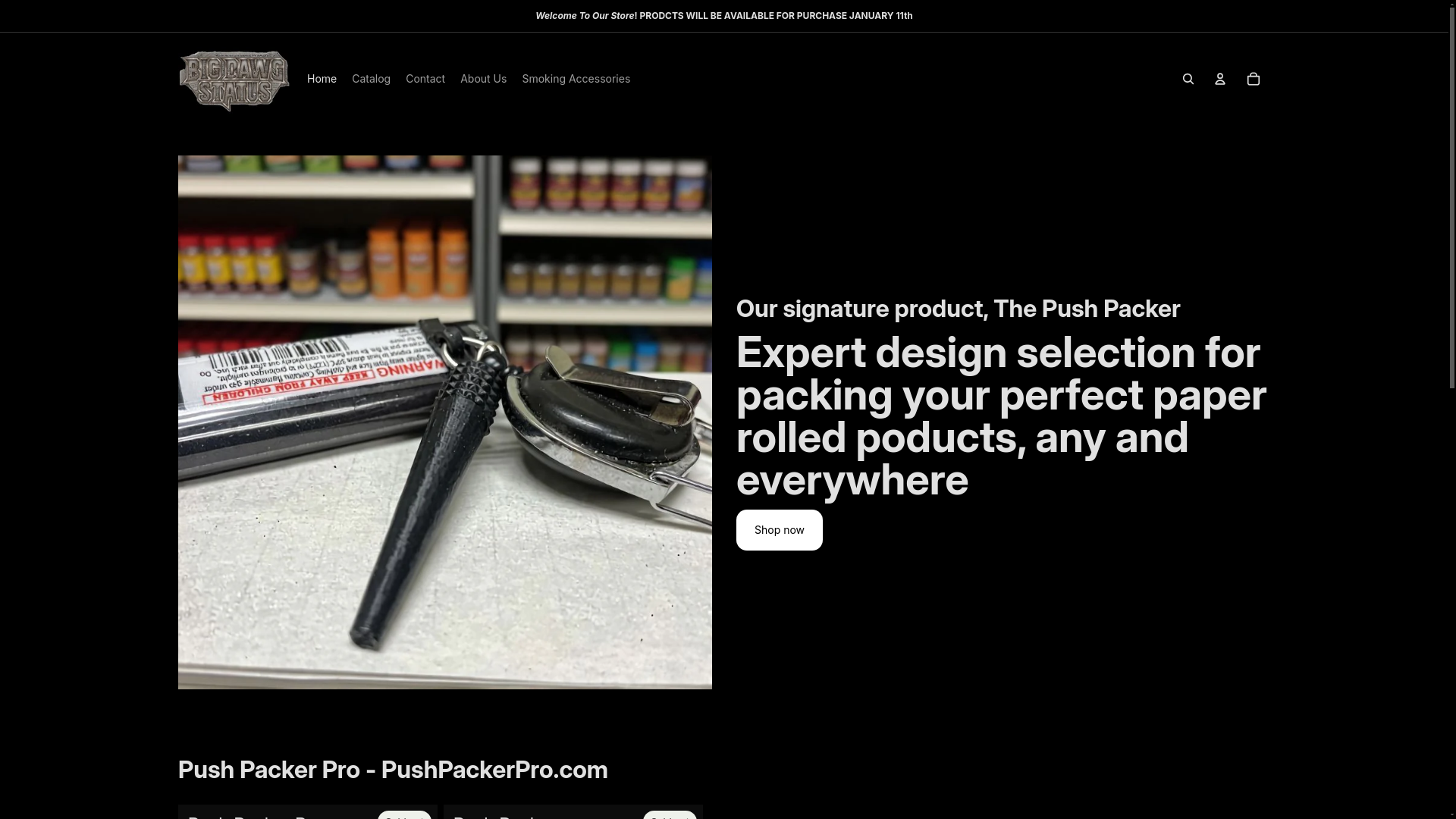 website screenshot of https://pushpackerpro.com/