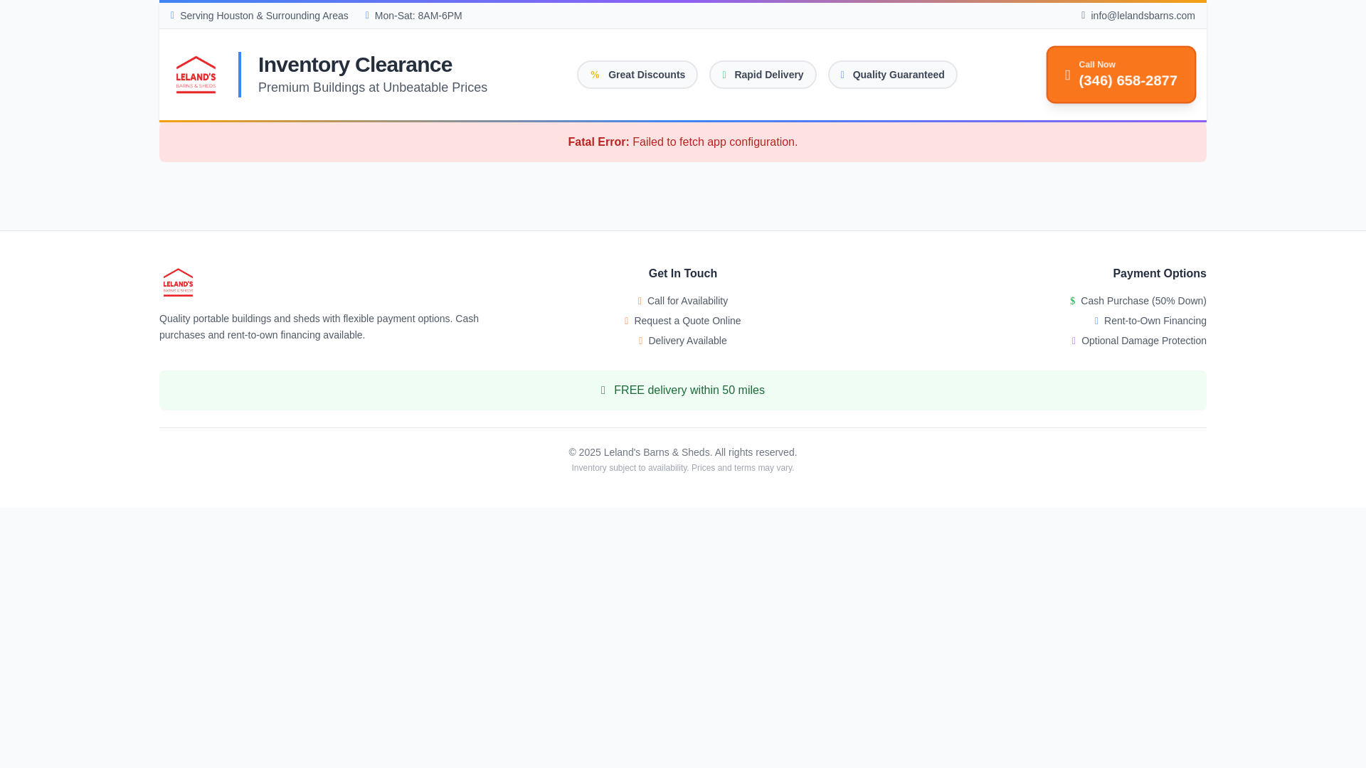 website screenshot of https://lelands-shedprime.pages.dev/